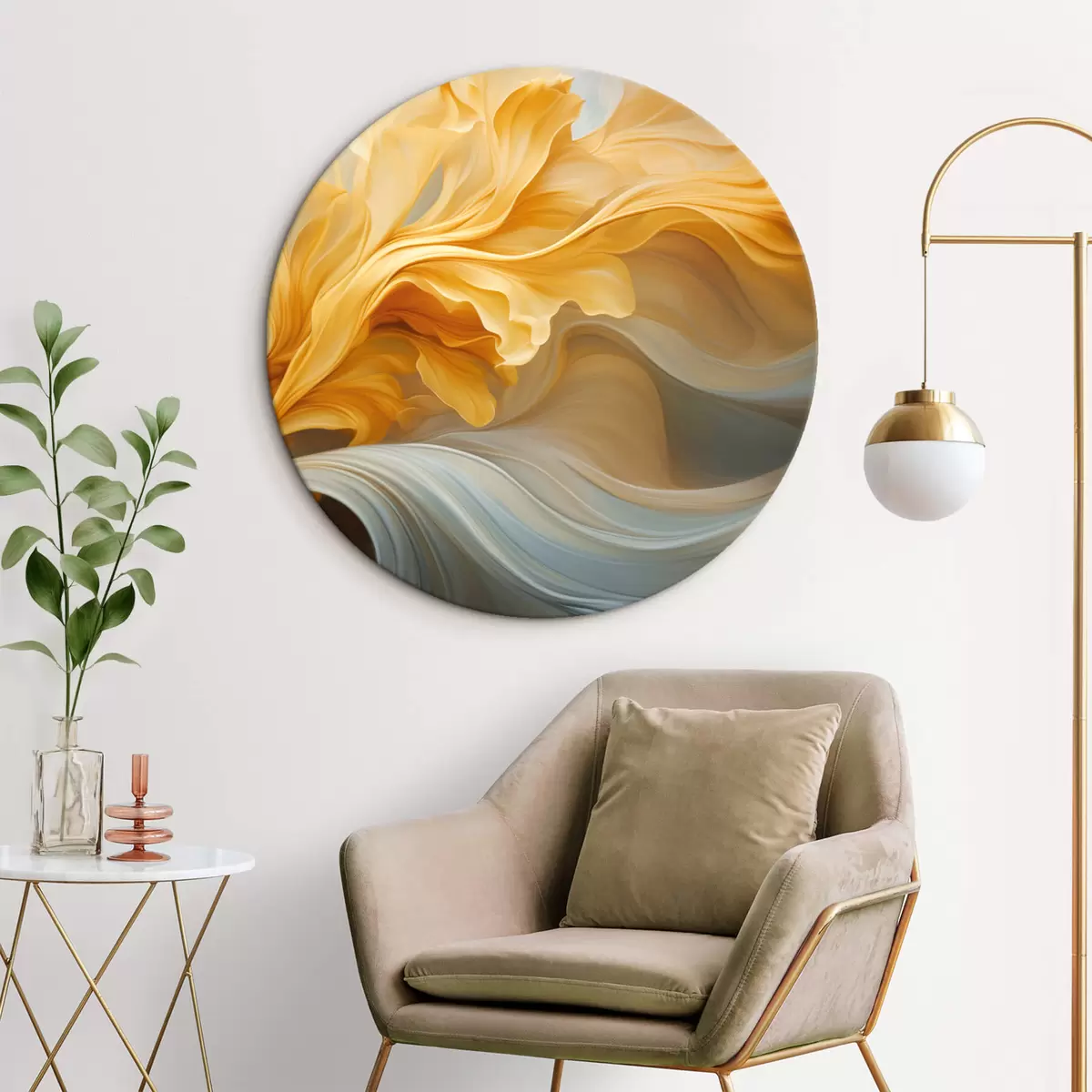 Ronde schilderijen Abstractie r44415