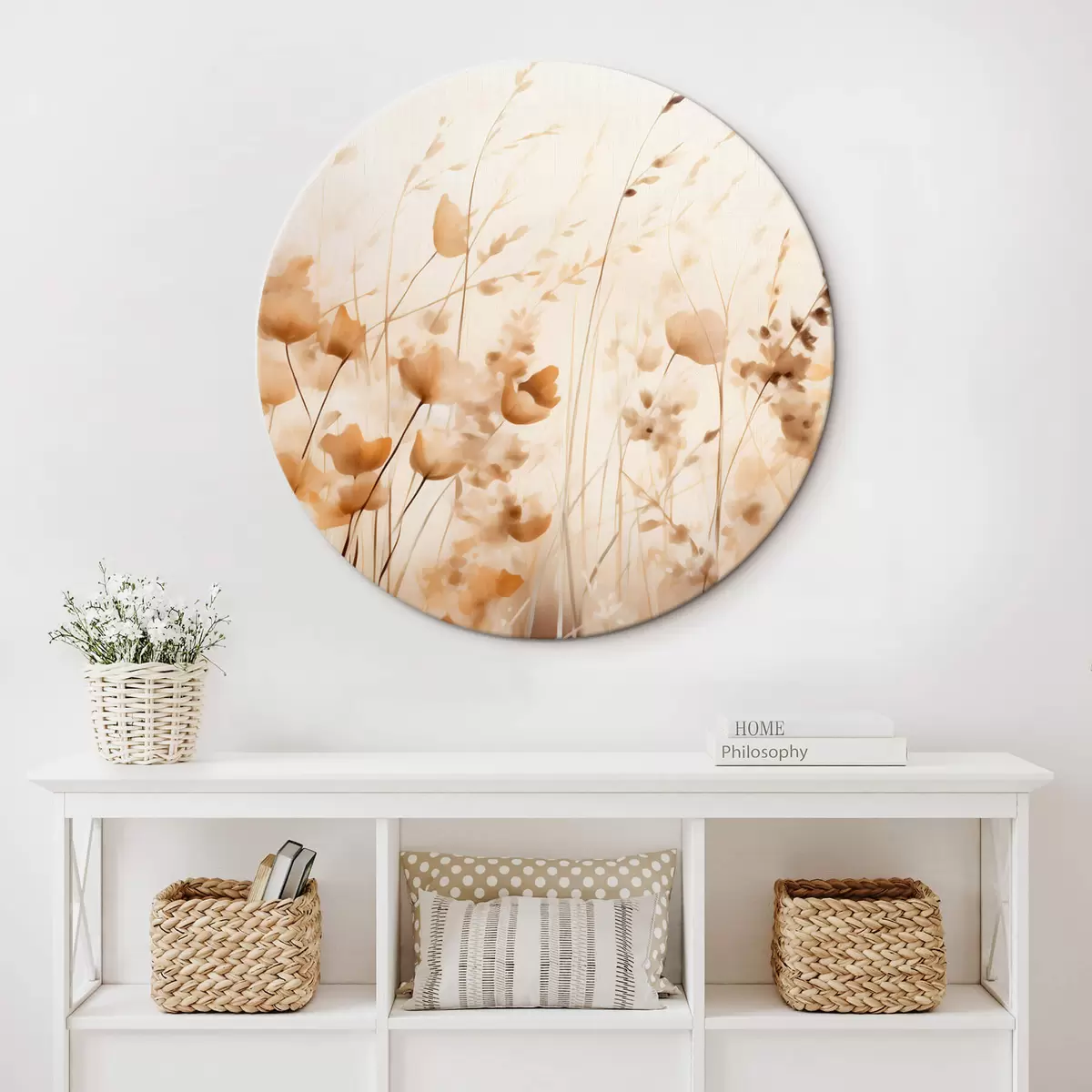 Ronde schilderijen Abstracte wilde bloemen r45063