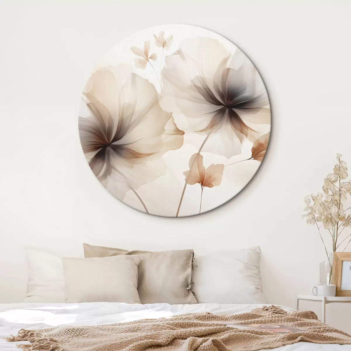 Ronde schilderijen Abstracte bloemen r45065