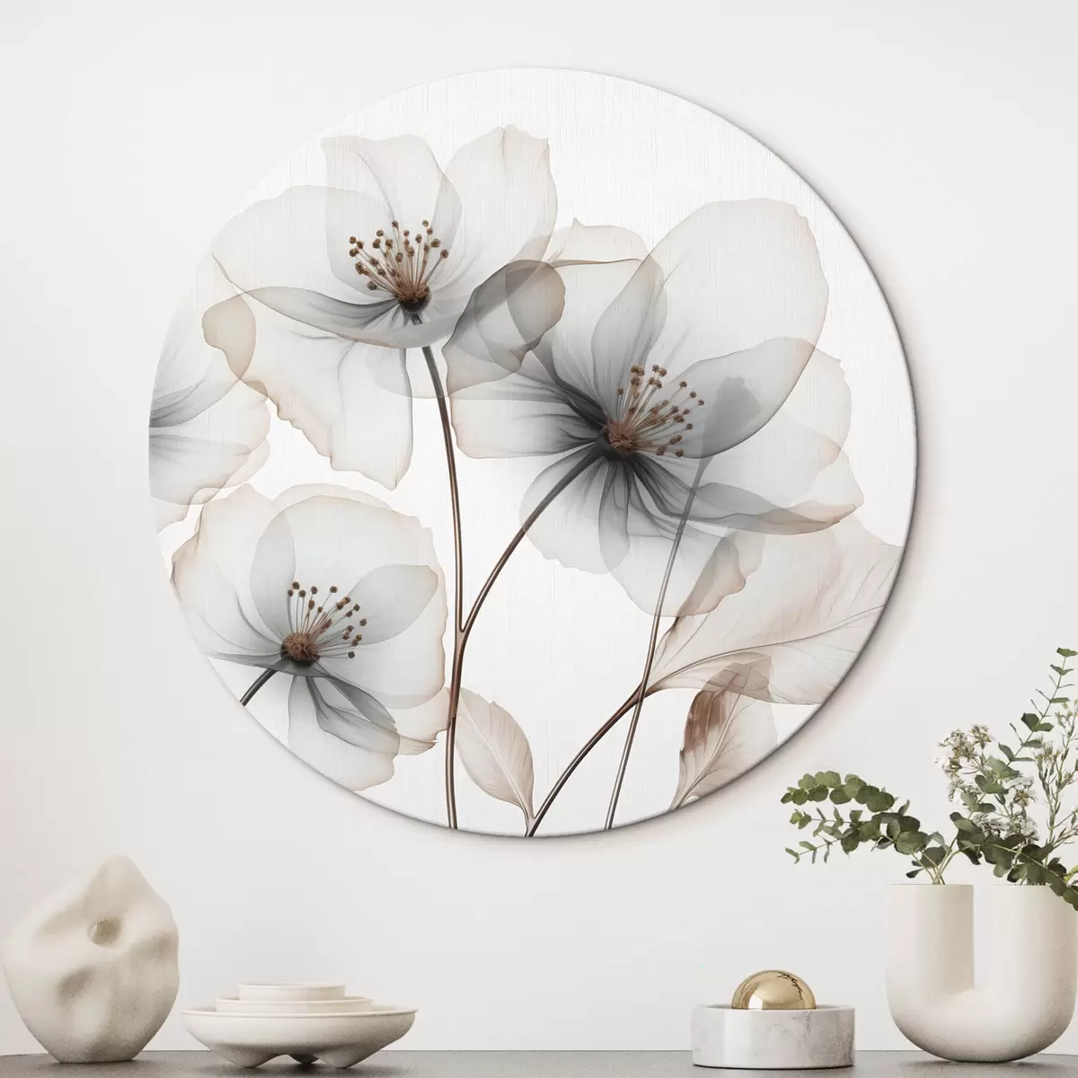 Ronde schilderijen Bloemen r45066