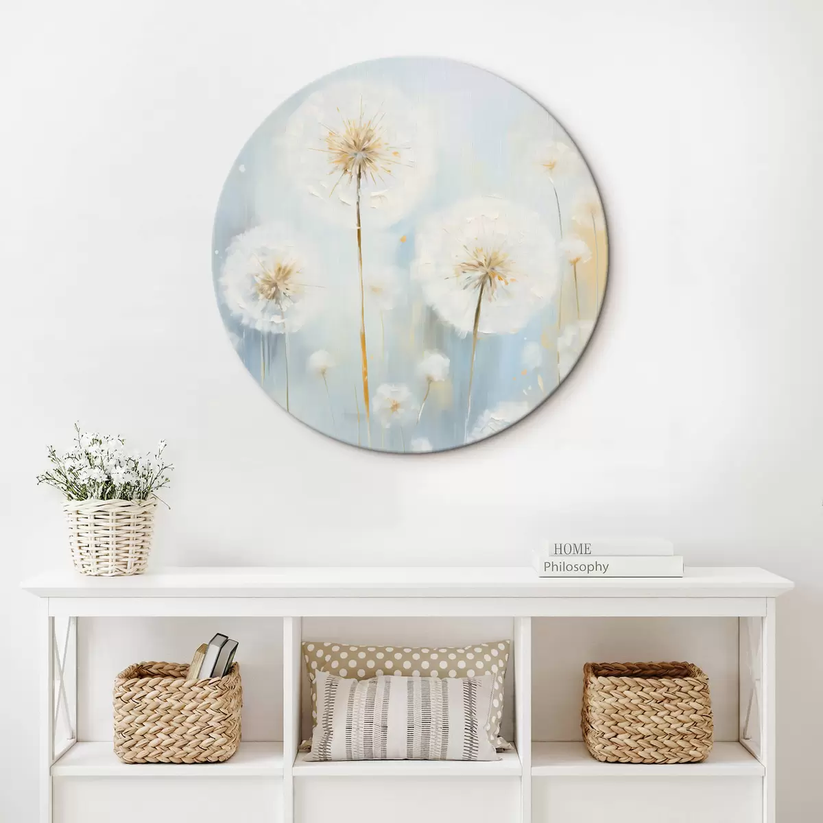 Ronde schilderijen Fijne paardenbloemen r45067