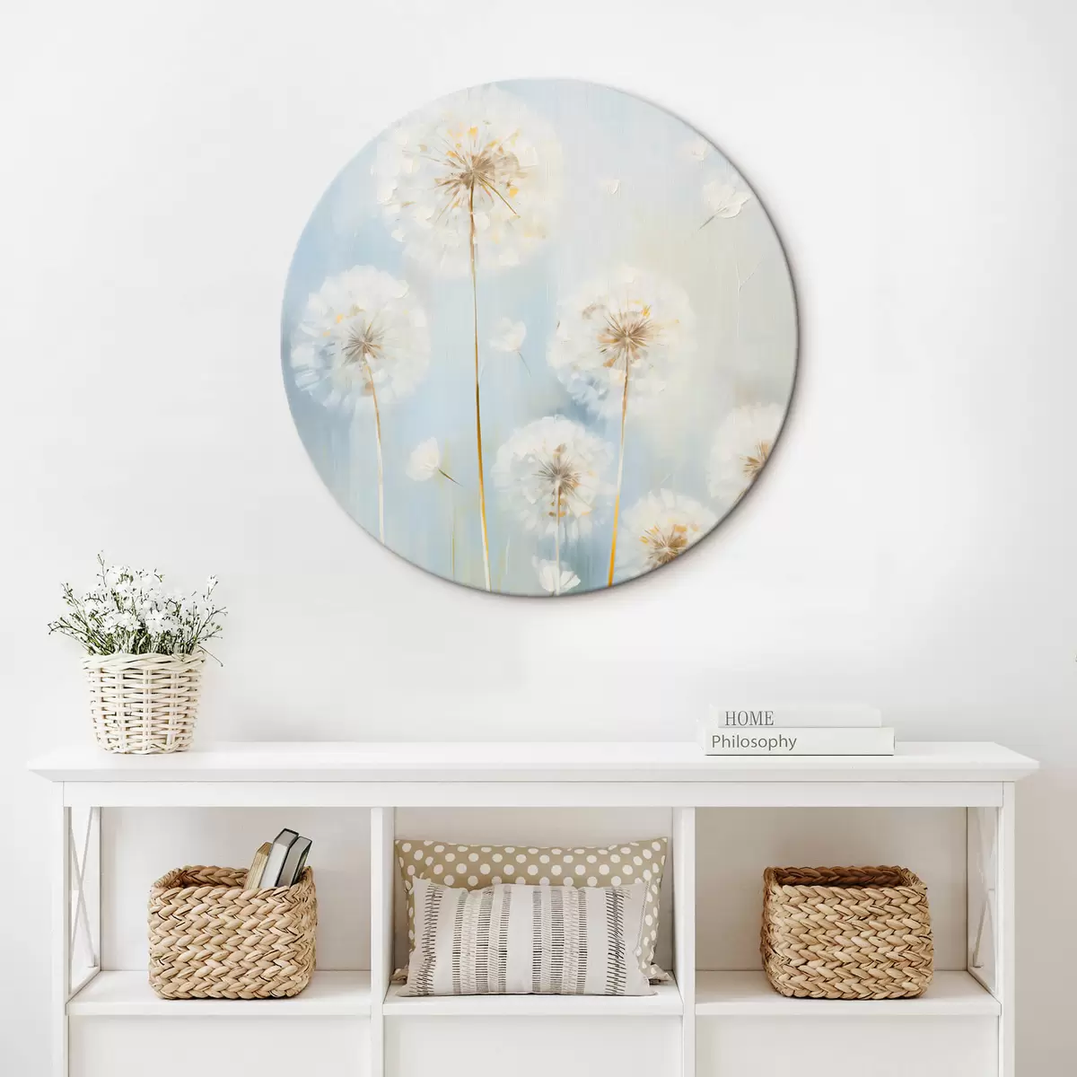 Ronde schilderijen Fijne paardenbloemen r45068