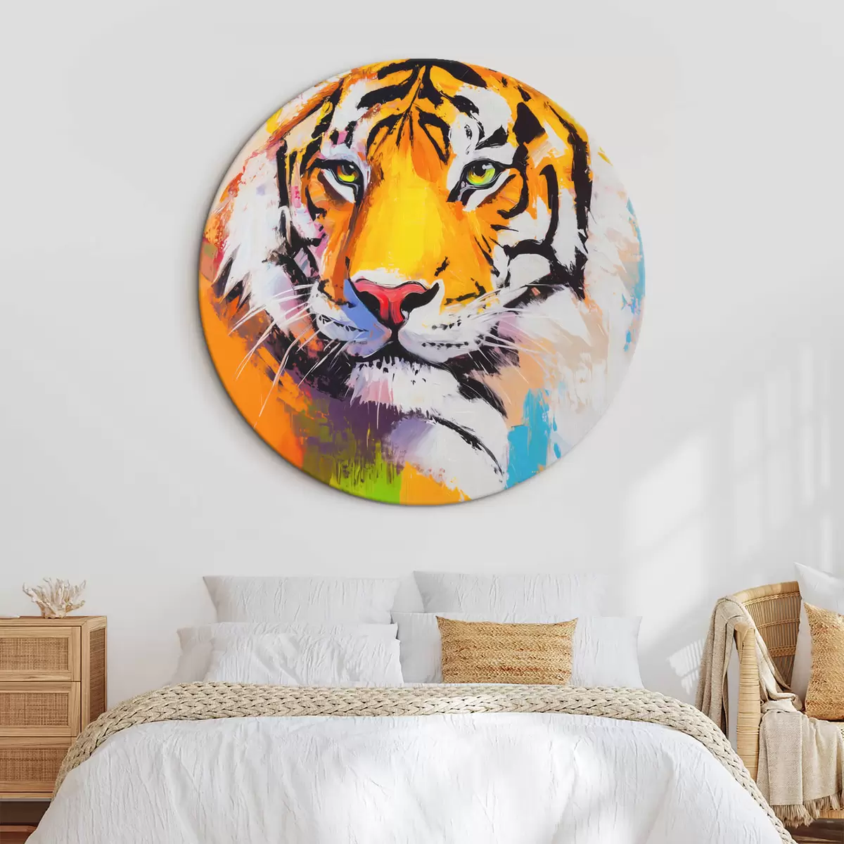 Ronde schilderijen Portret van een tijger r45069