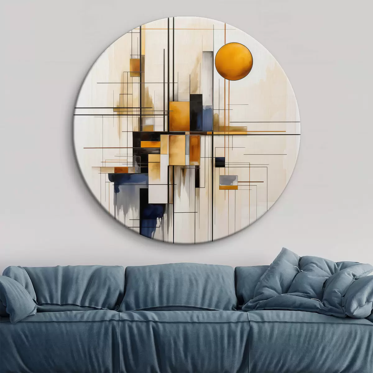 Ronde schilderijen Geometrische abstractie r45159