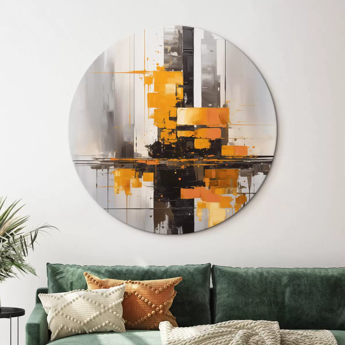 Ronde schilderijen Abstractie met wolkenkrabbers r45163