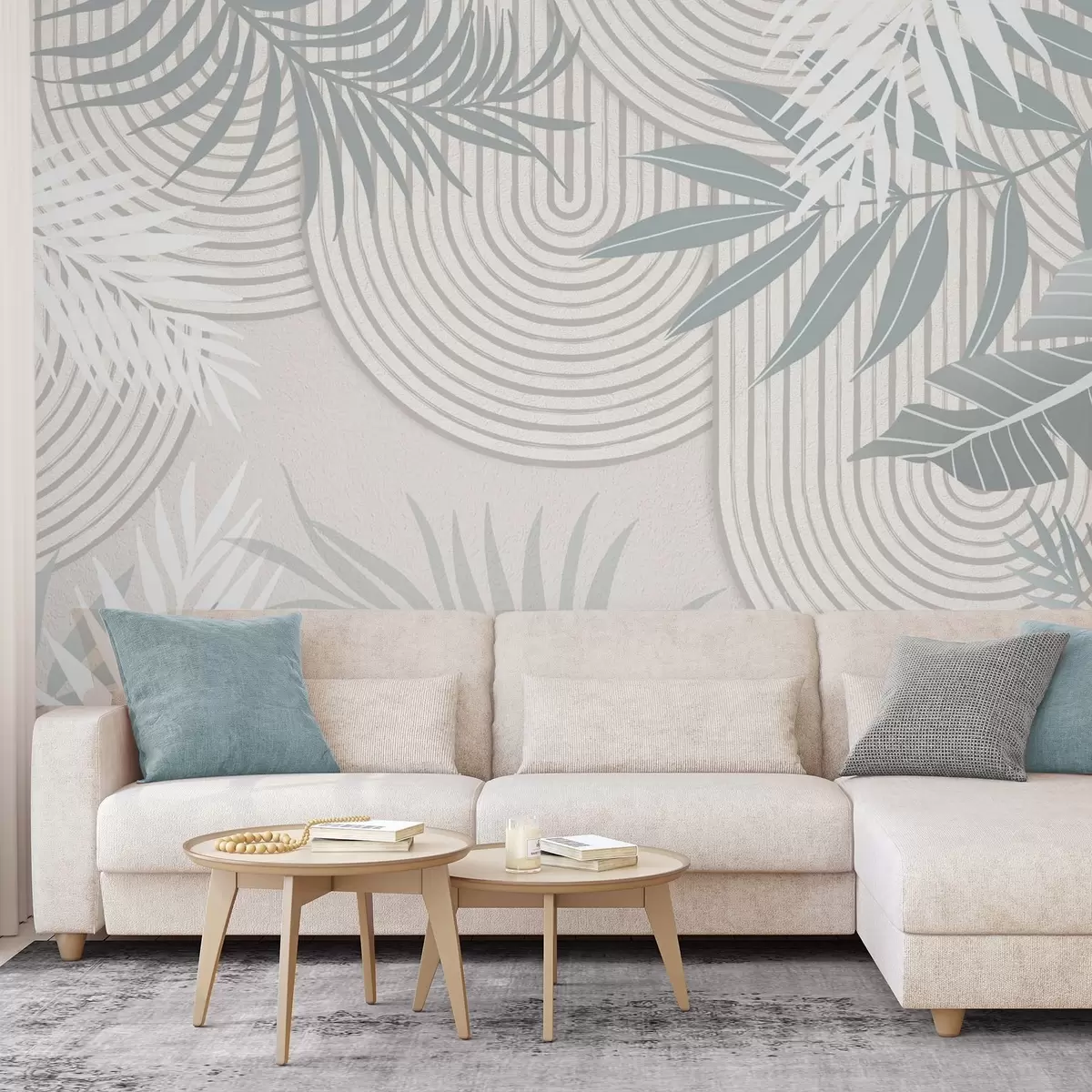 Fotobehang Abstractie met plantentakken w04295