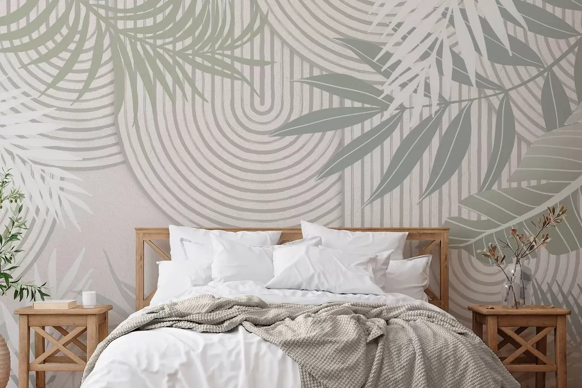 Fotobehang Abstractie met plantentakken w04295v1