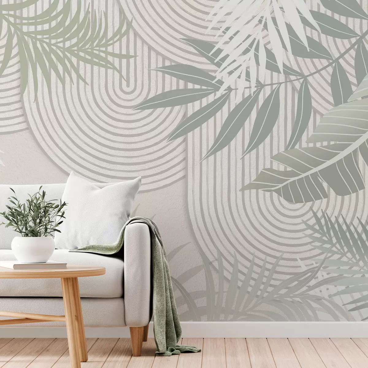 Fotobehang Abstractie met plantentakken w04295v1