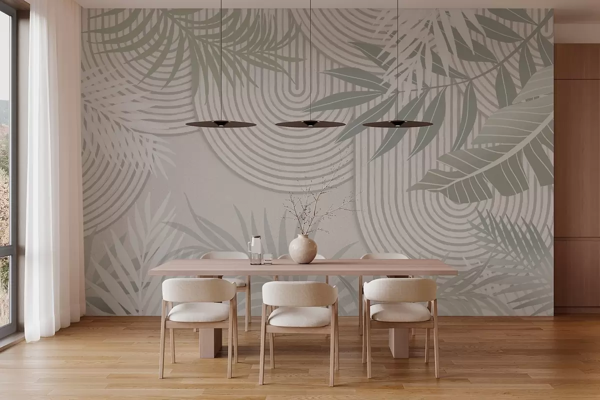 Fotobehang Abstractie met plantentakken w04295v1