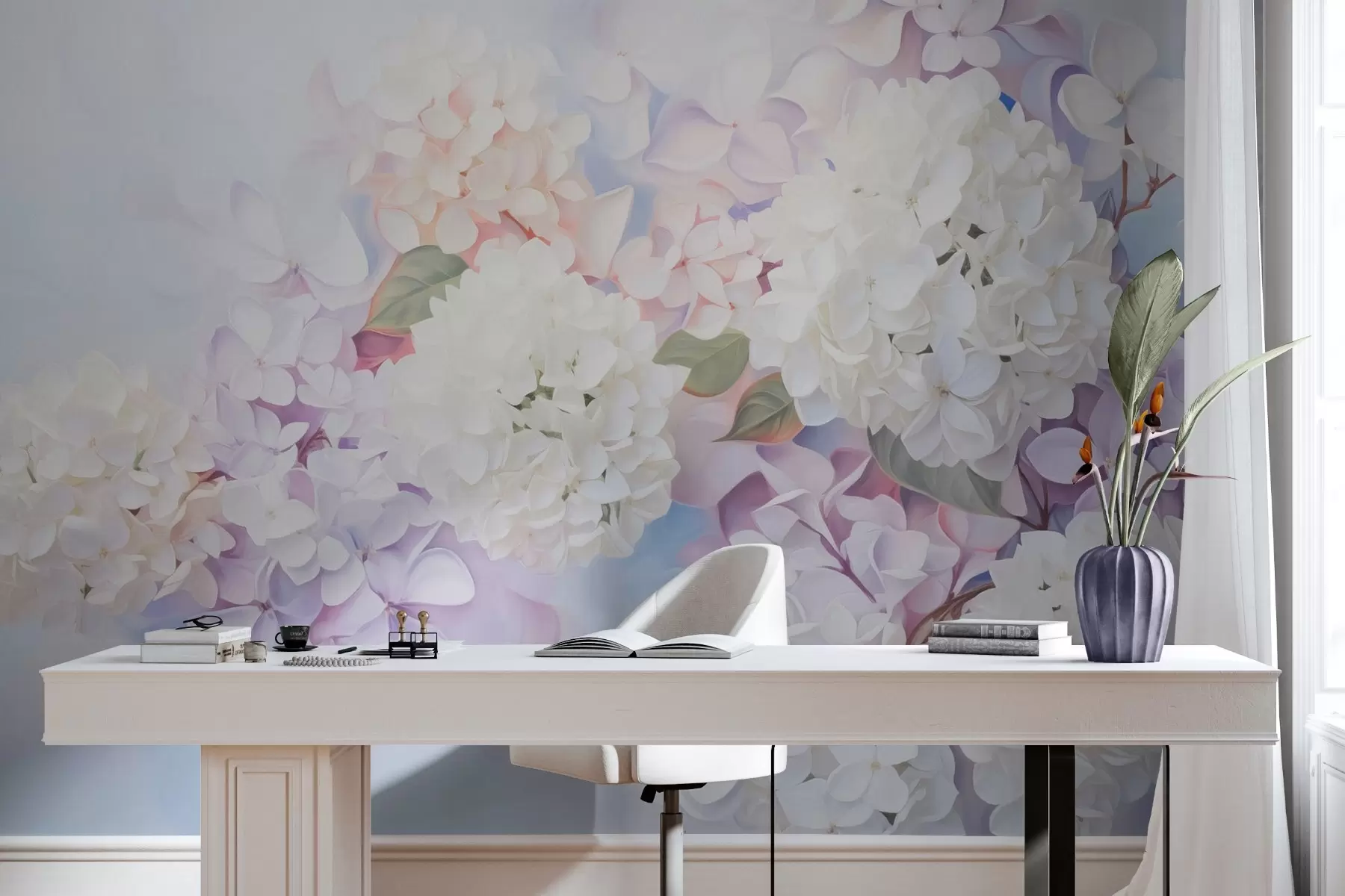Fotobehang Lila bloemen w04300