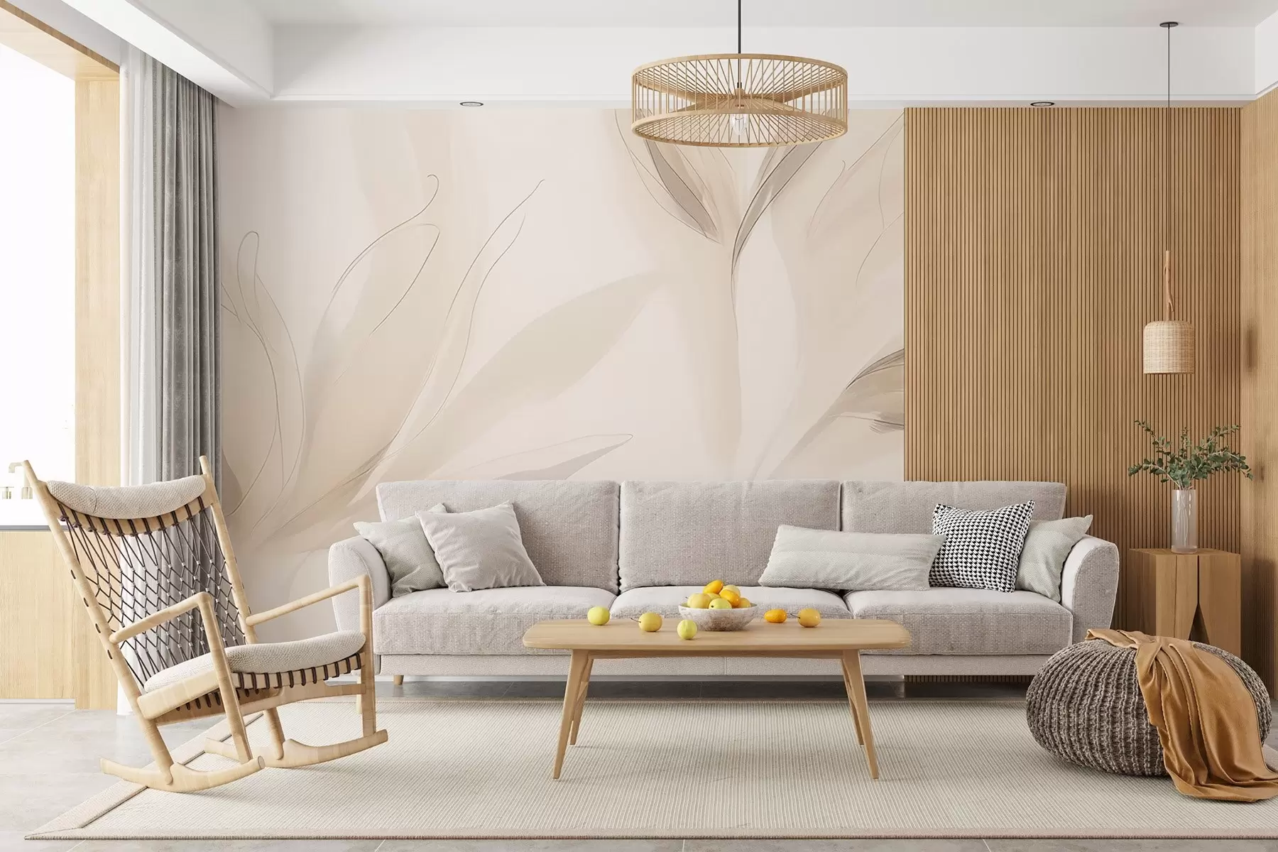 Fotobehang Licht abstracte bladeren w04243