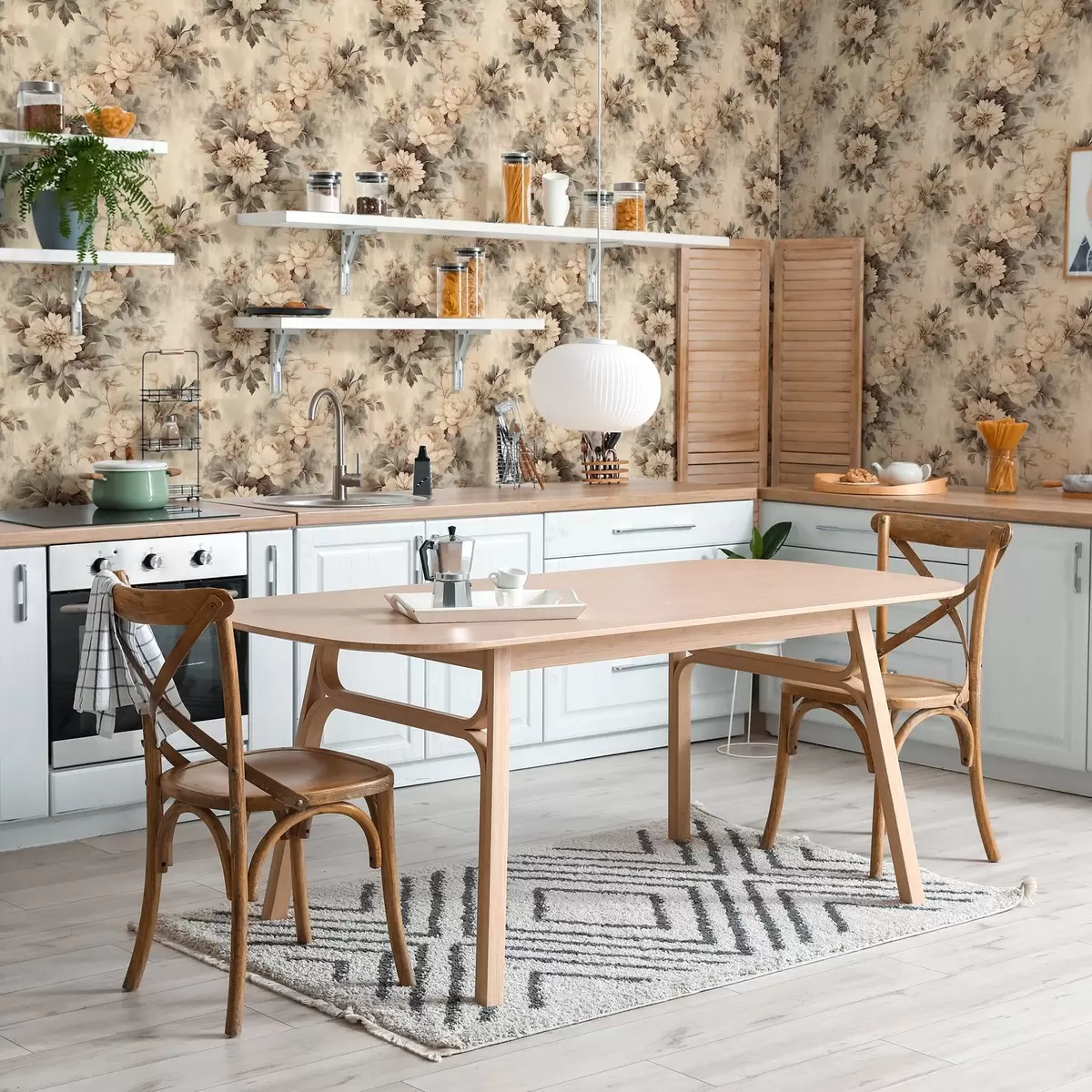Behang Vintage aquarelbloemen