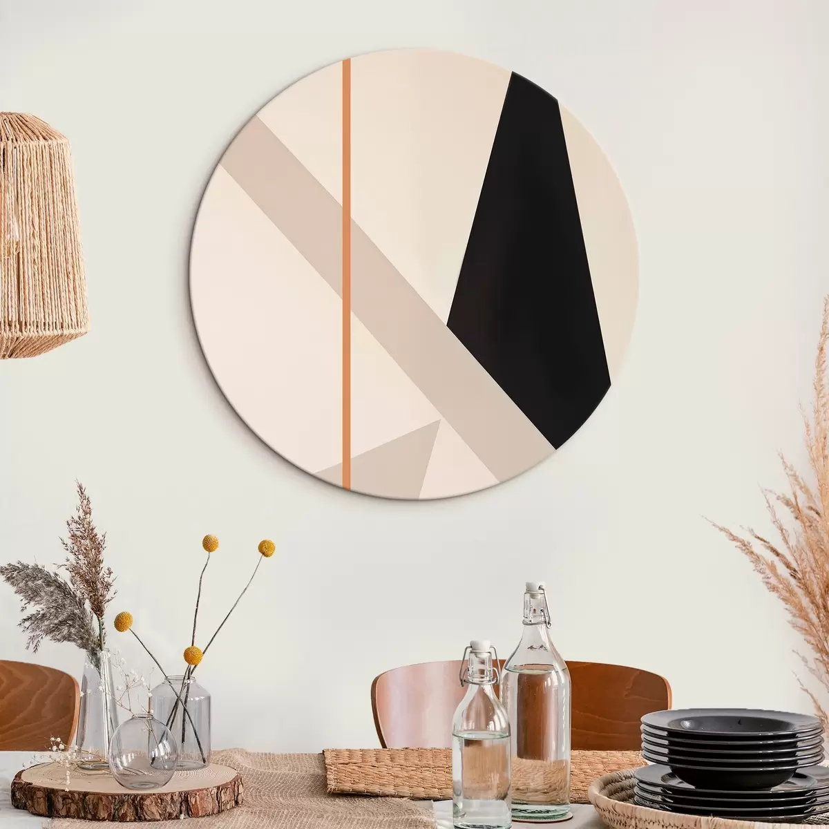 Ronde schilderijen Geometrische abstractie r45211
