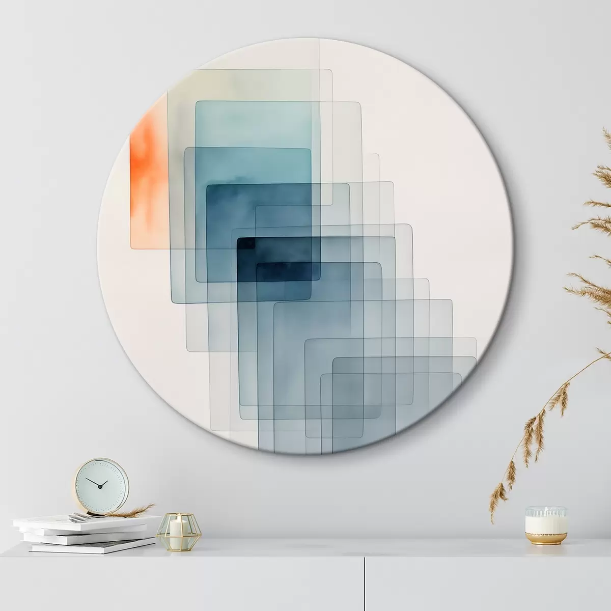 Ronde schilderijen Minimalistische geometrische abstractie r45213
