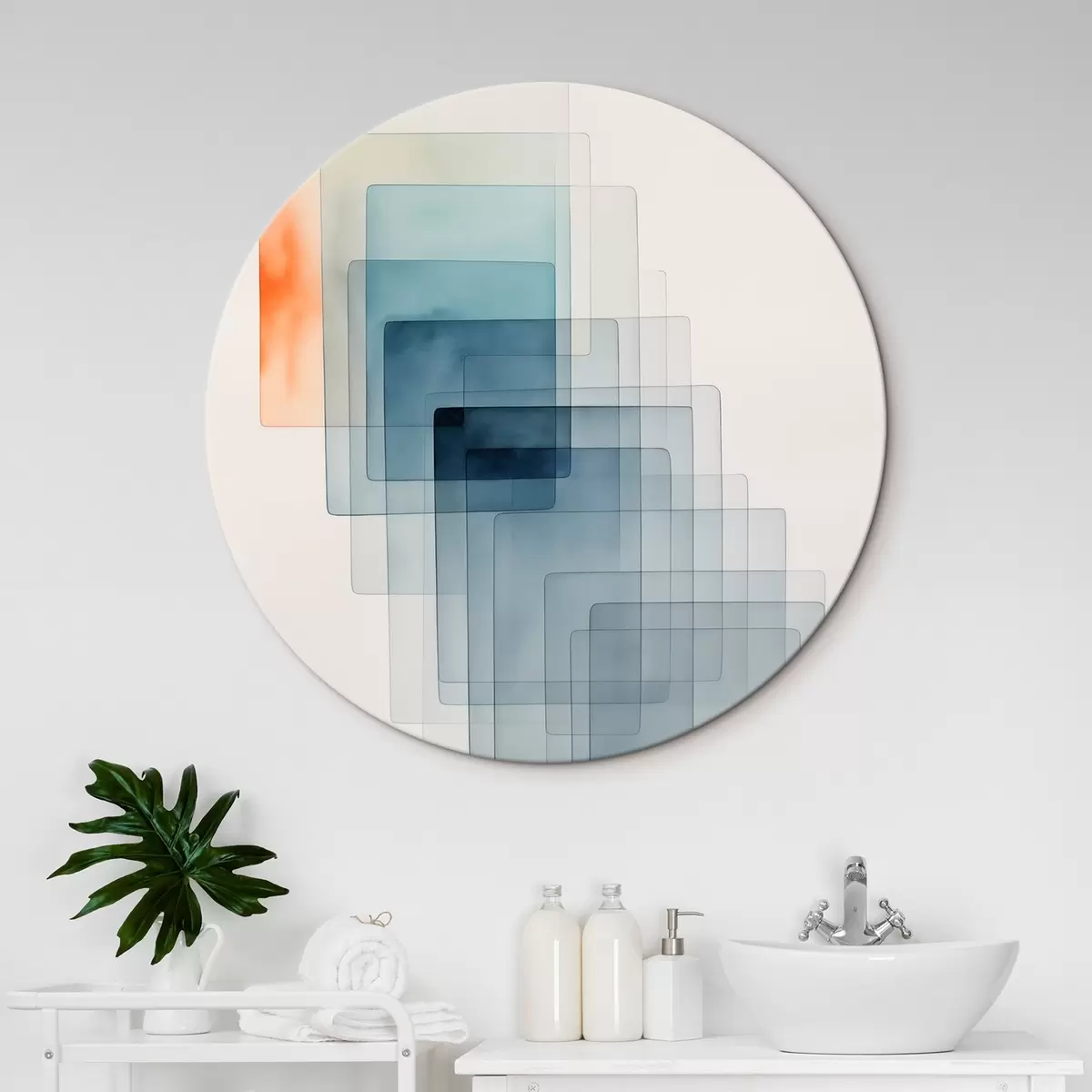 Ronde schilderijen Minimalistische geometrische abstractie r45213