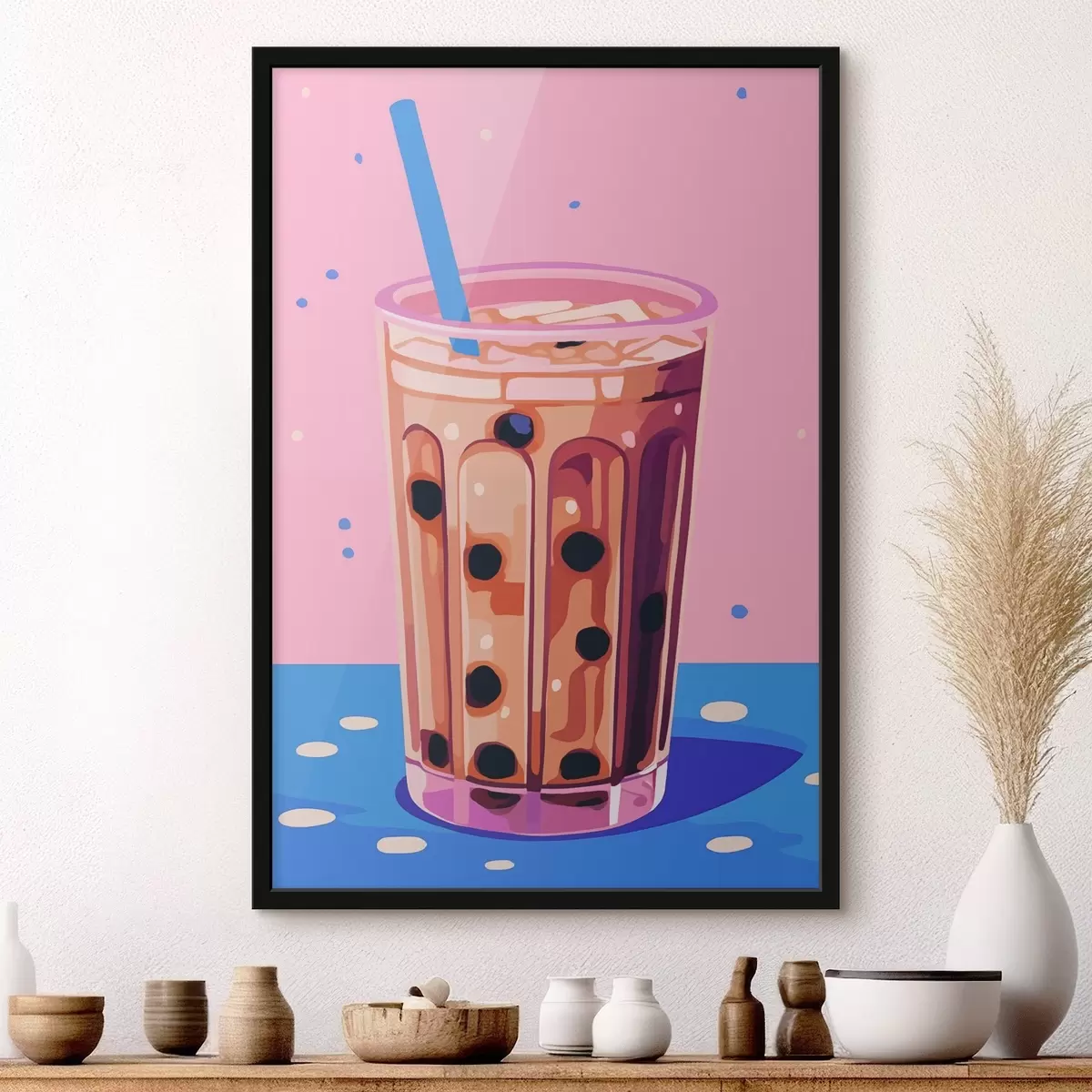 Poster Glazen met bubbelthee f45217