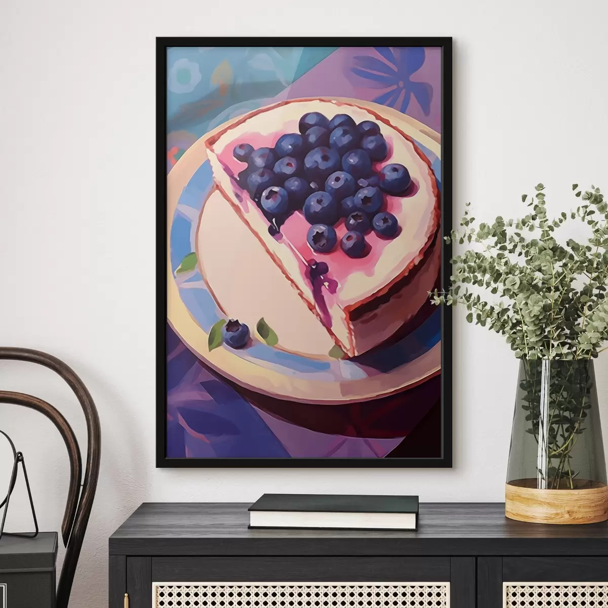 Poster Cheesecake met bosbessen f45230