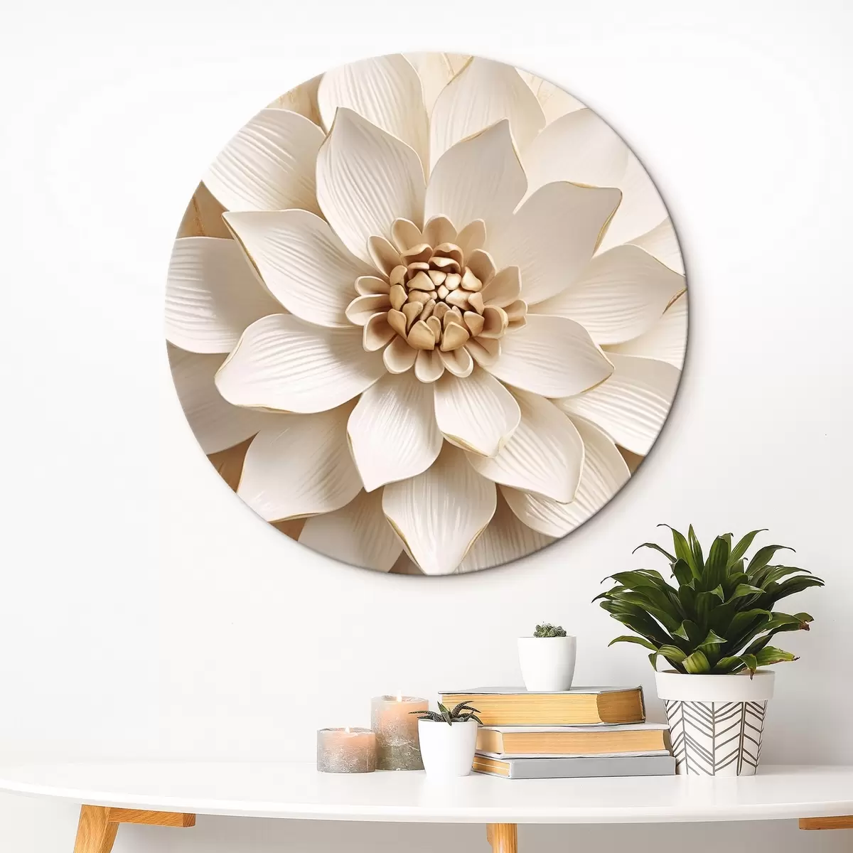 Ronde schilderijen Volumetrische bloem r45224
