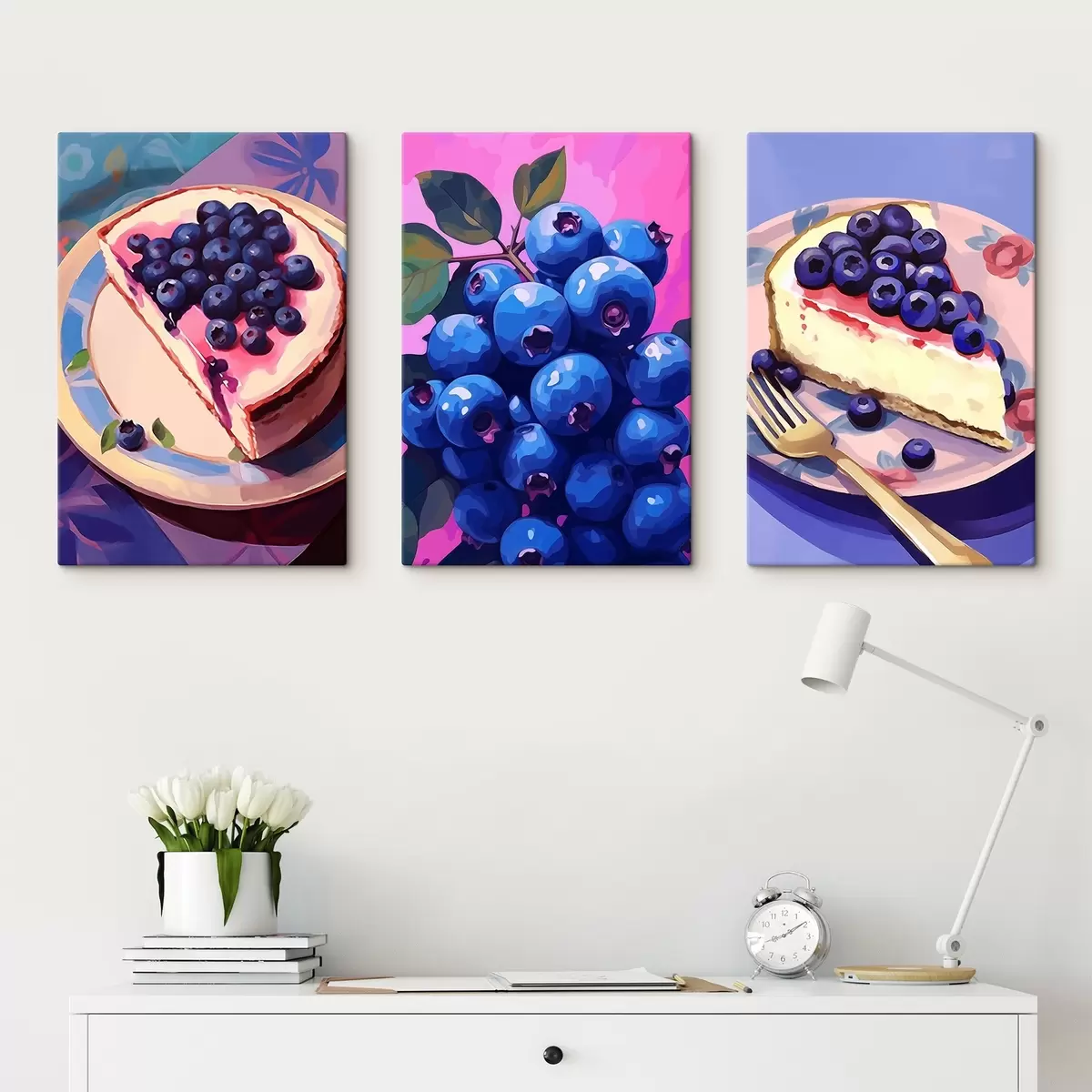  Schilderijen Cheesecake en bosbessen m00547