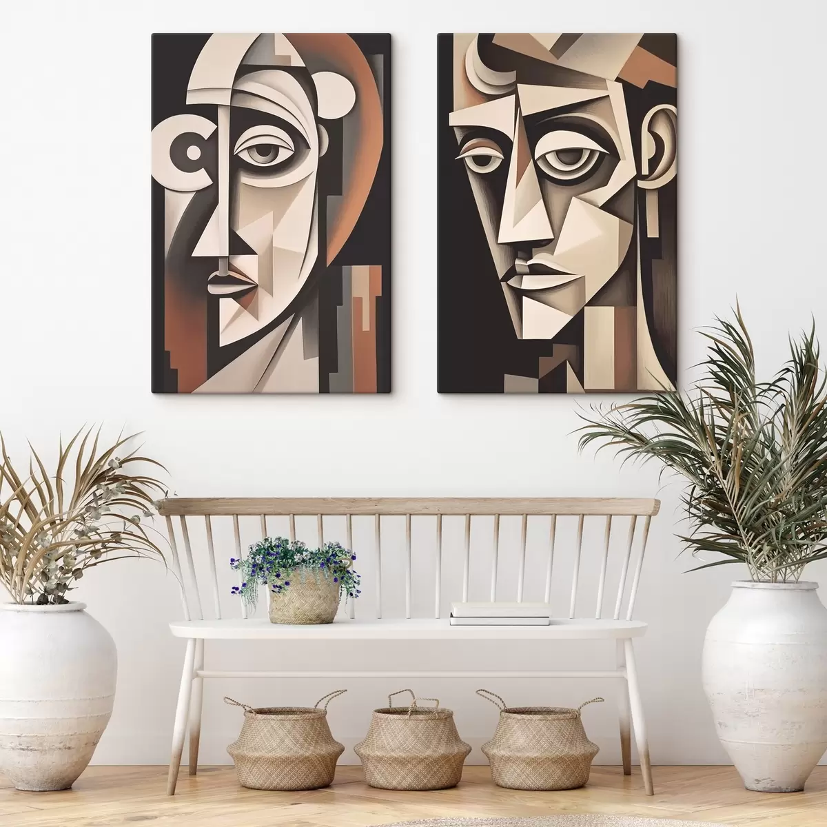  Schilderijen Abstracte portretten in kubistische stijl m00550