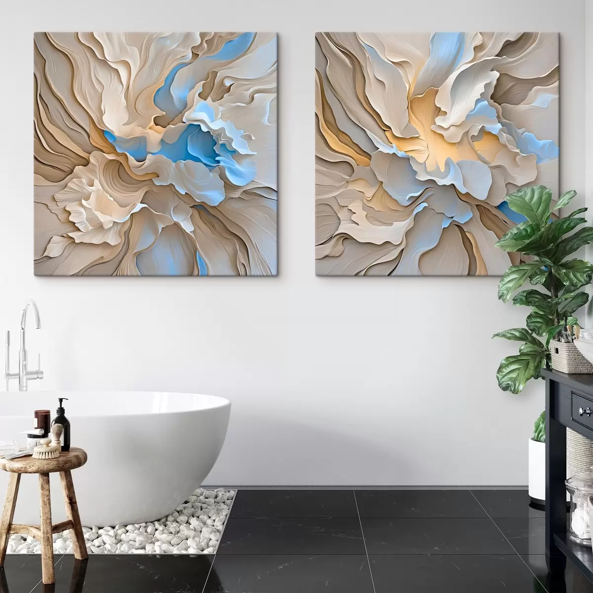  Schilderijen Imitatie van abstracte textuurgolven m00539