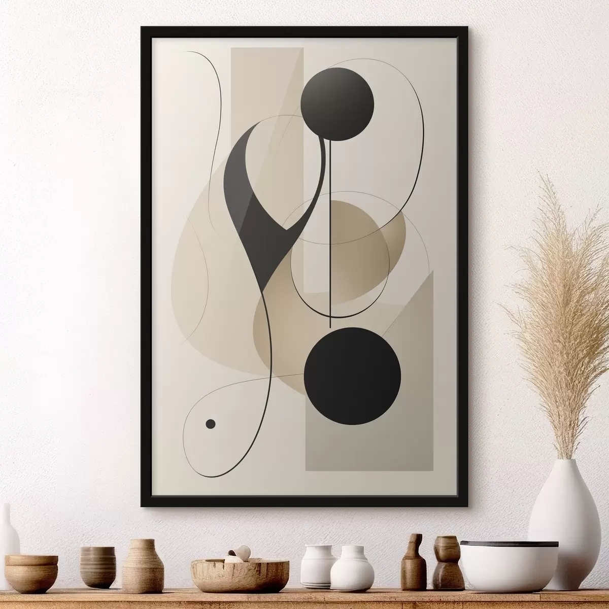 Poster Abstracte curven en vormen f45197
