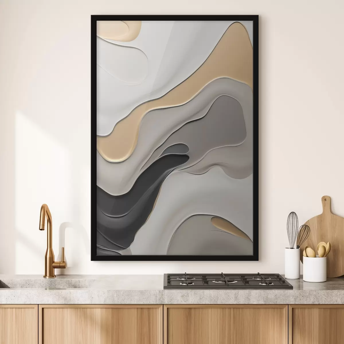 Poster Abstracte elegante rondingen f45204