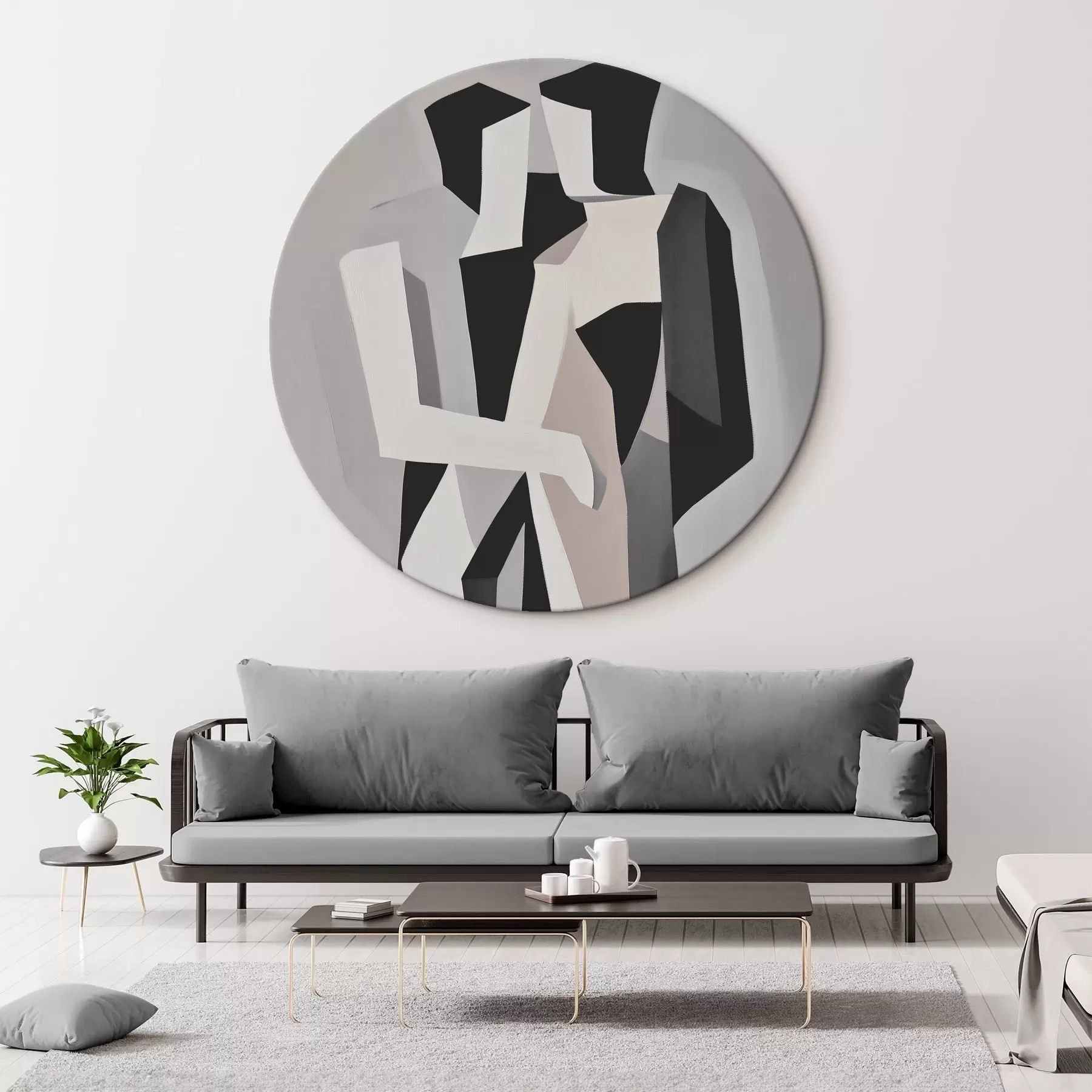  Schilderijen Abstracte figuren in monochroom r45155