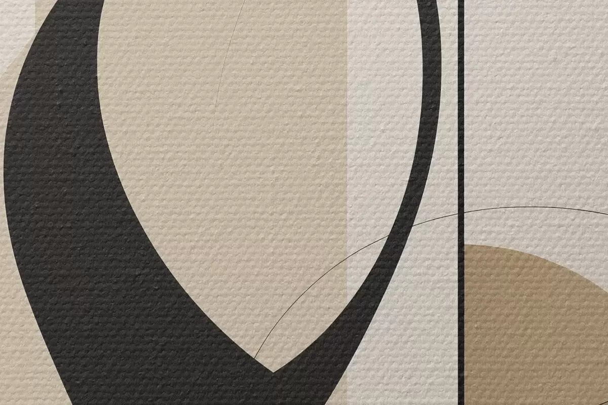 Ronde schilderijen Abstracte curven en vormen r45197