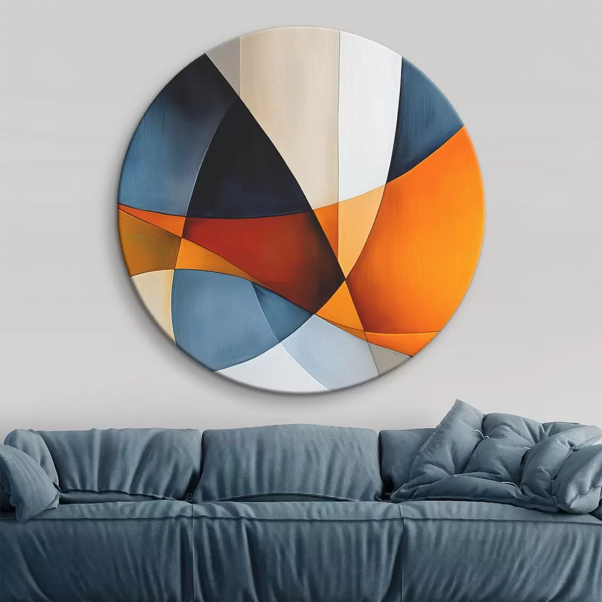 Ronde schilderijen Abstractie met geometrische vormen r45201
