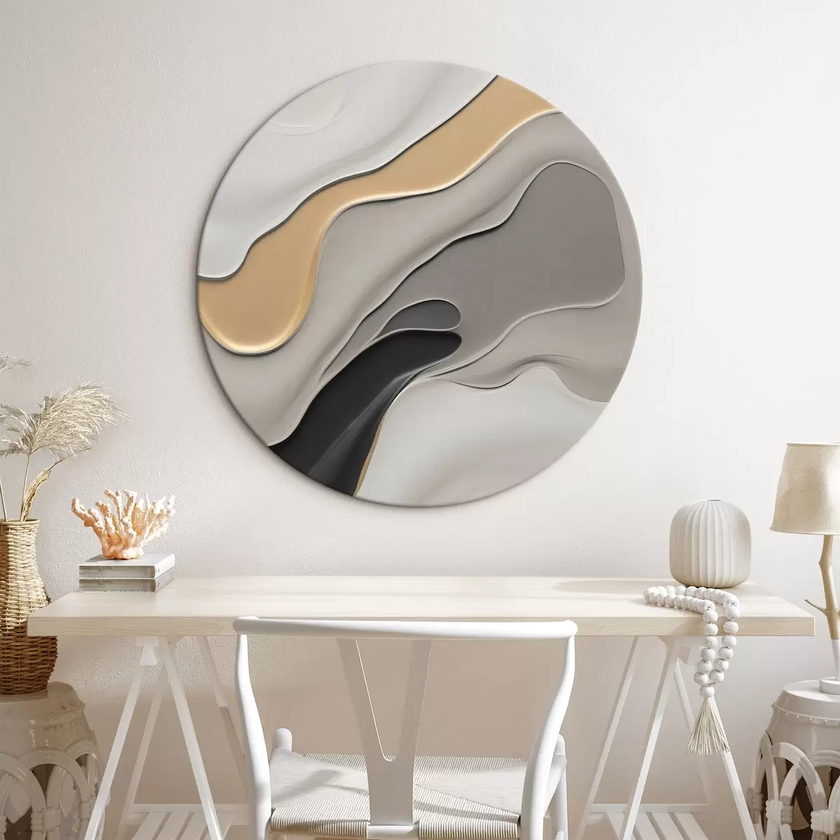 Ronde schilderijen Abstracte elegante rondingen r45204