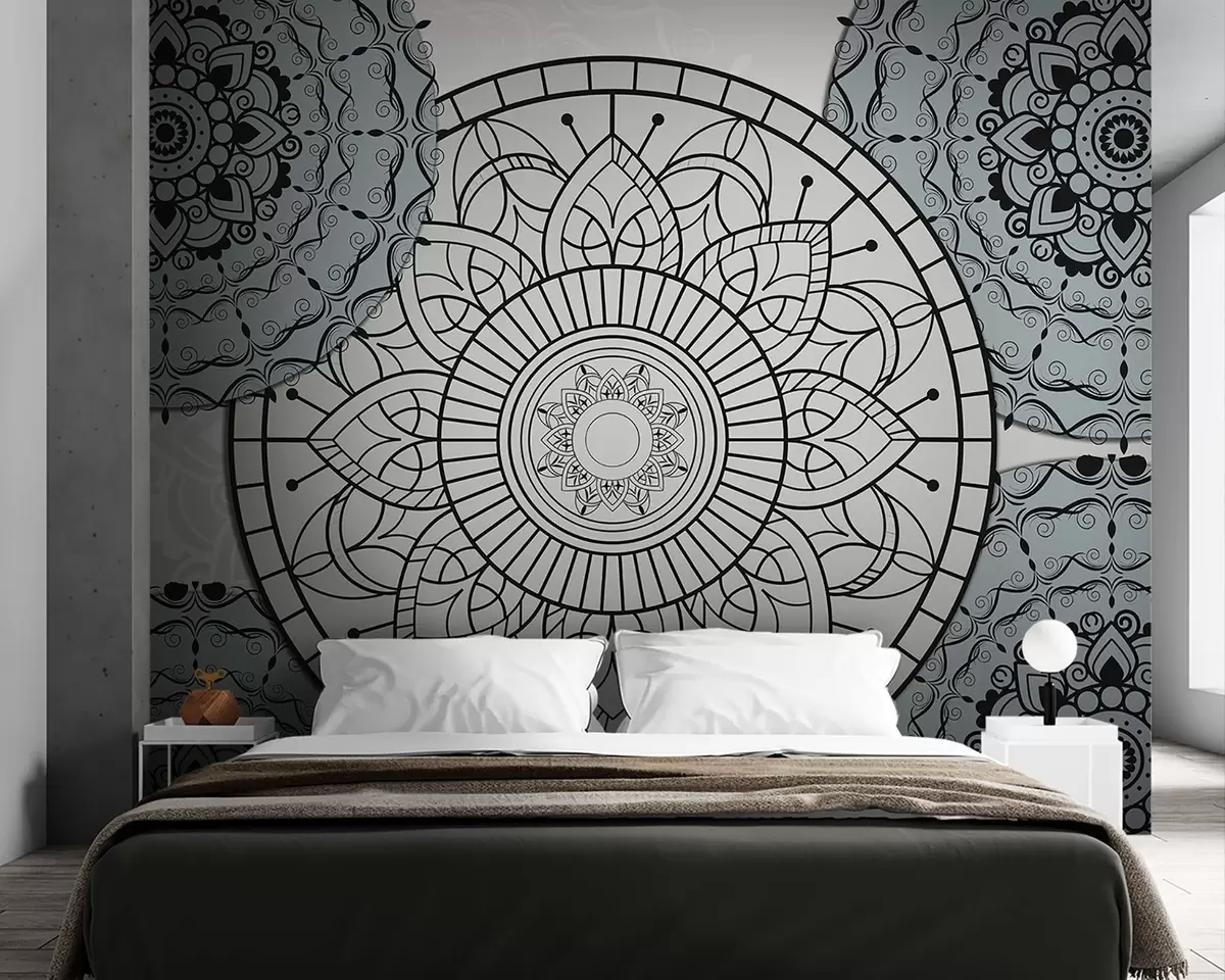 Fotobehang Mandala in lichte tinten w09182