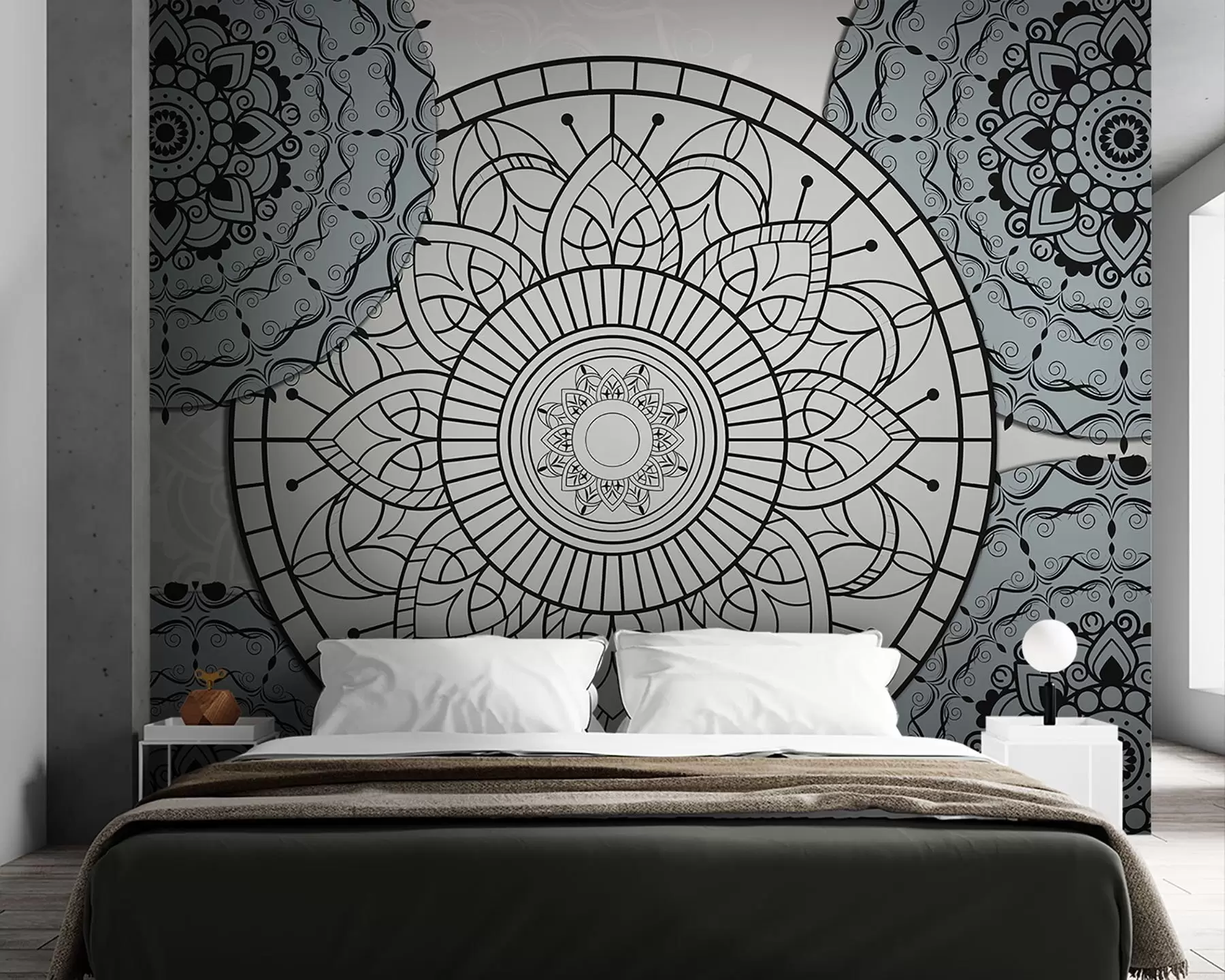 Fotobehang Mandala in lichte tinten w09182