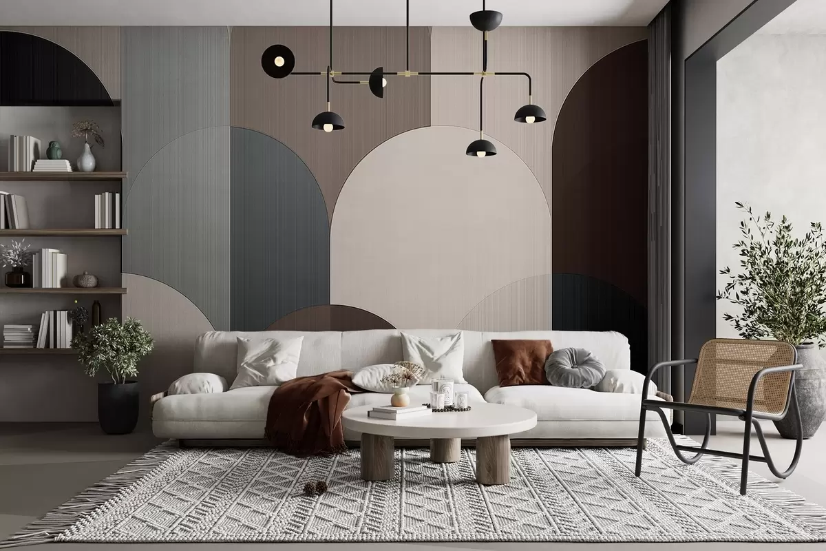 Fotobehang Gesegmenteerde booggeometrie w04215