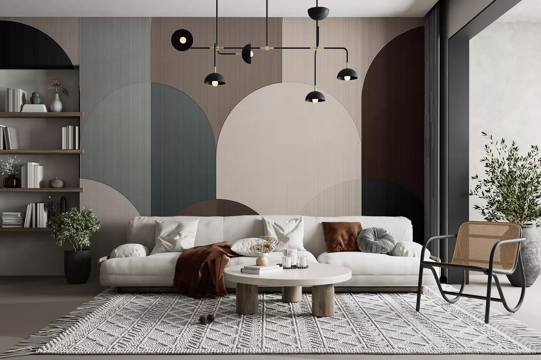 Fotobehang Gesegmenteerde booggeometrie w04215