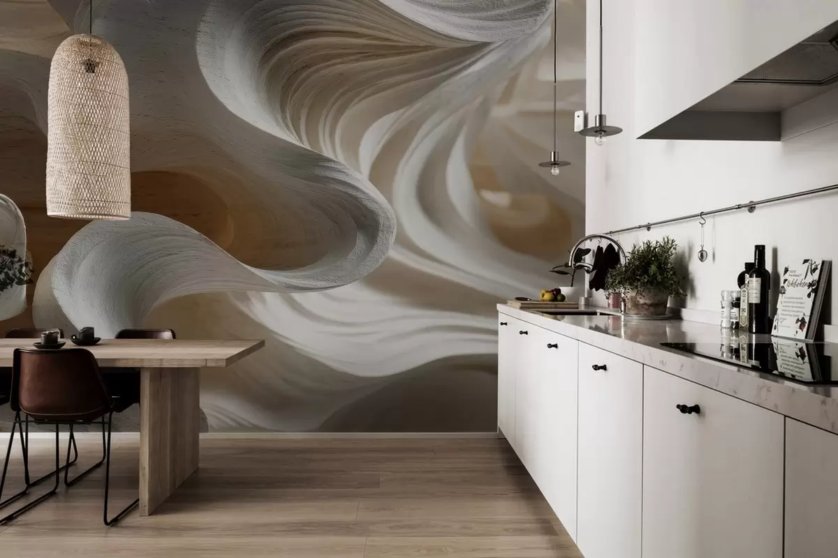 Fotobehang Imitatie van houten golven w04316