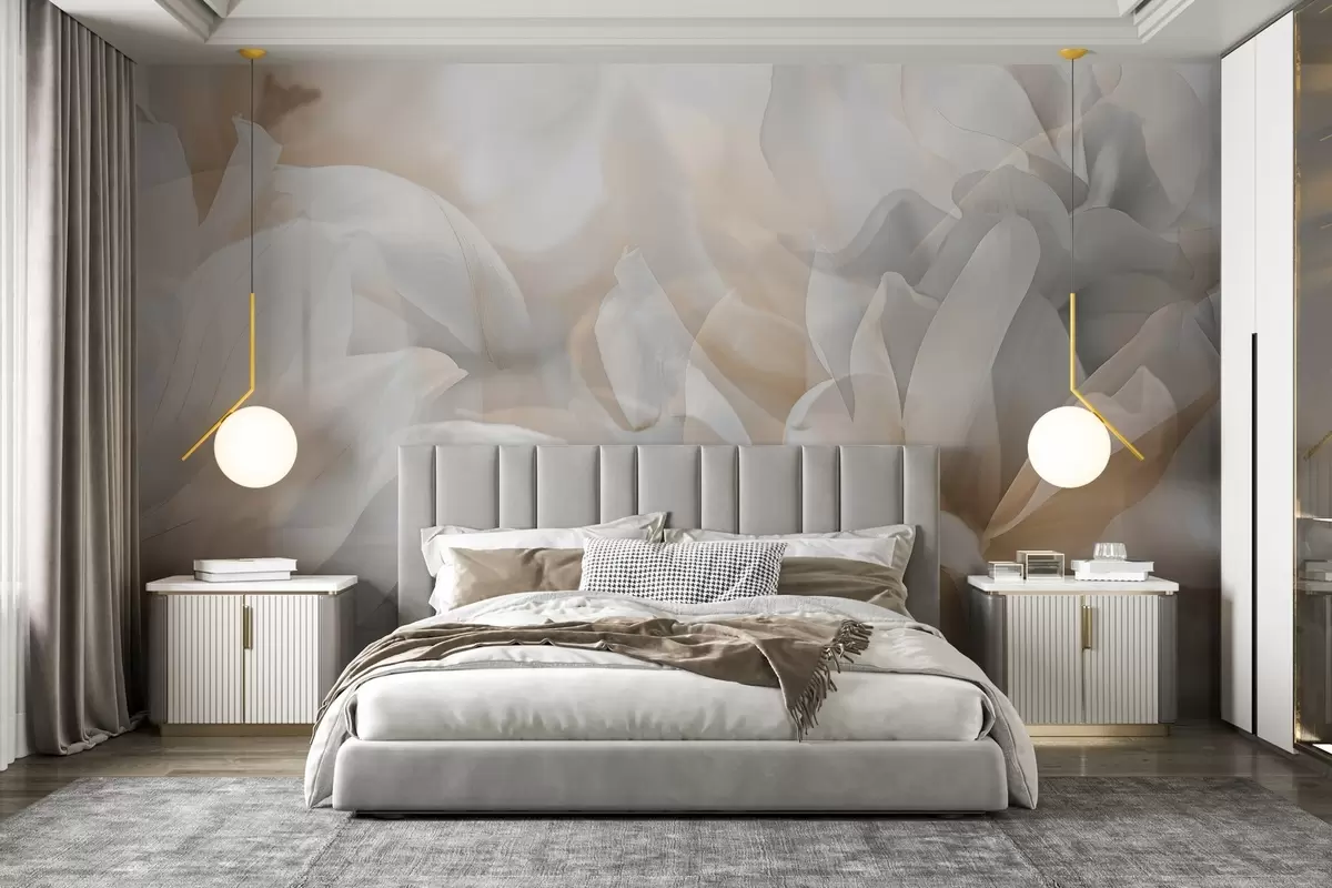 Fotobehang Semi-transparante bloemen w04320