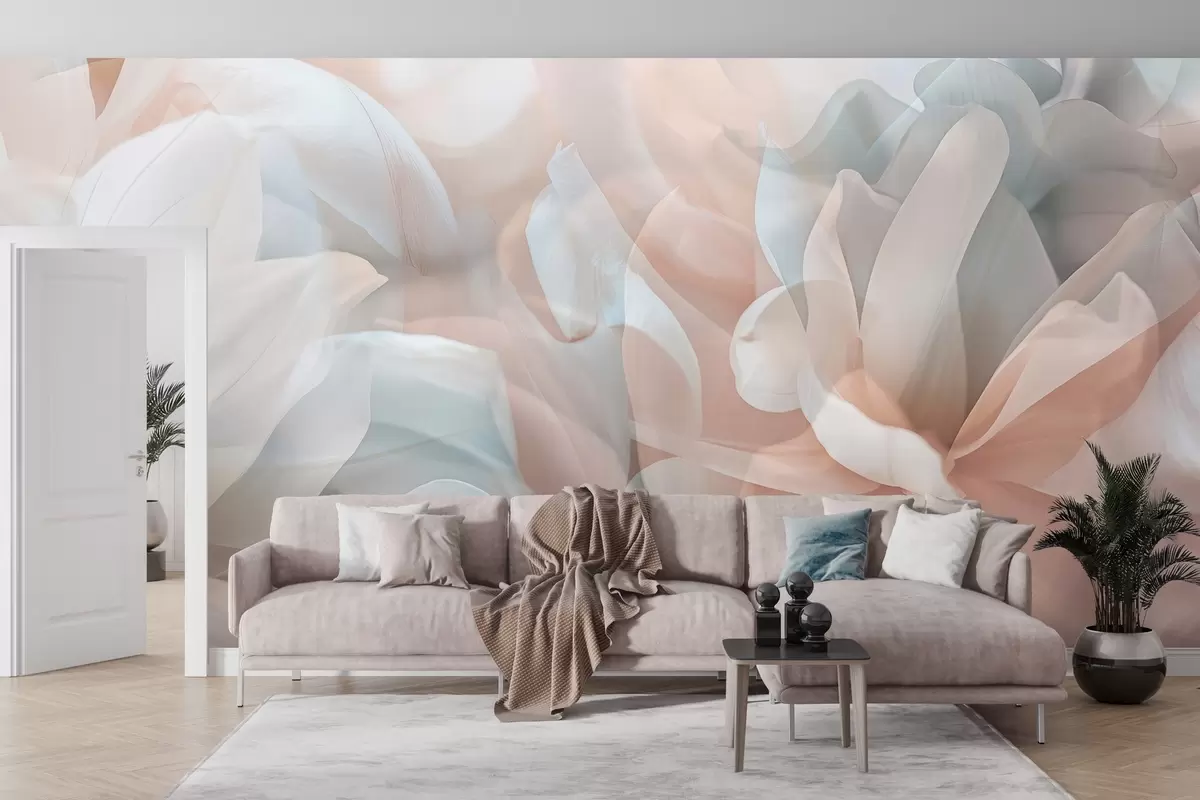 Fotobehang Semi-transparante bloemen w04320v1