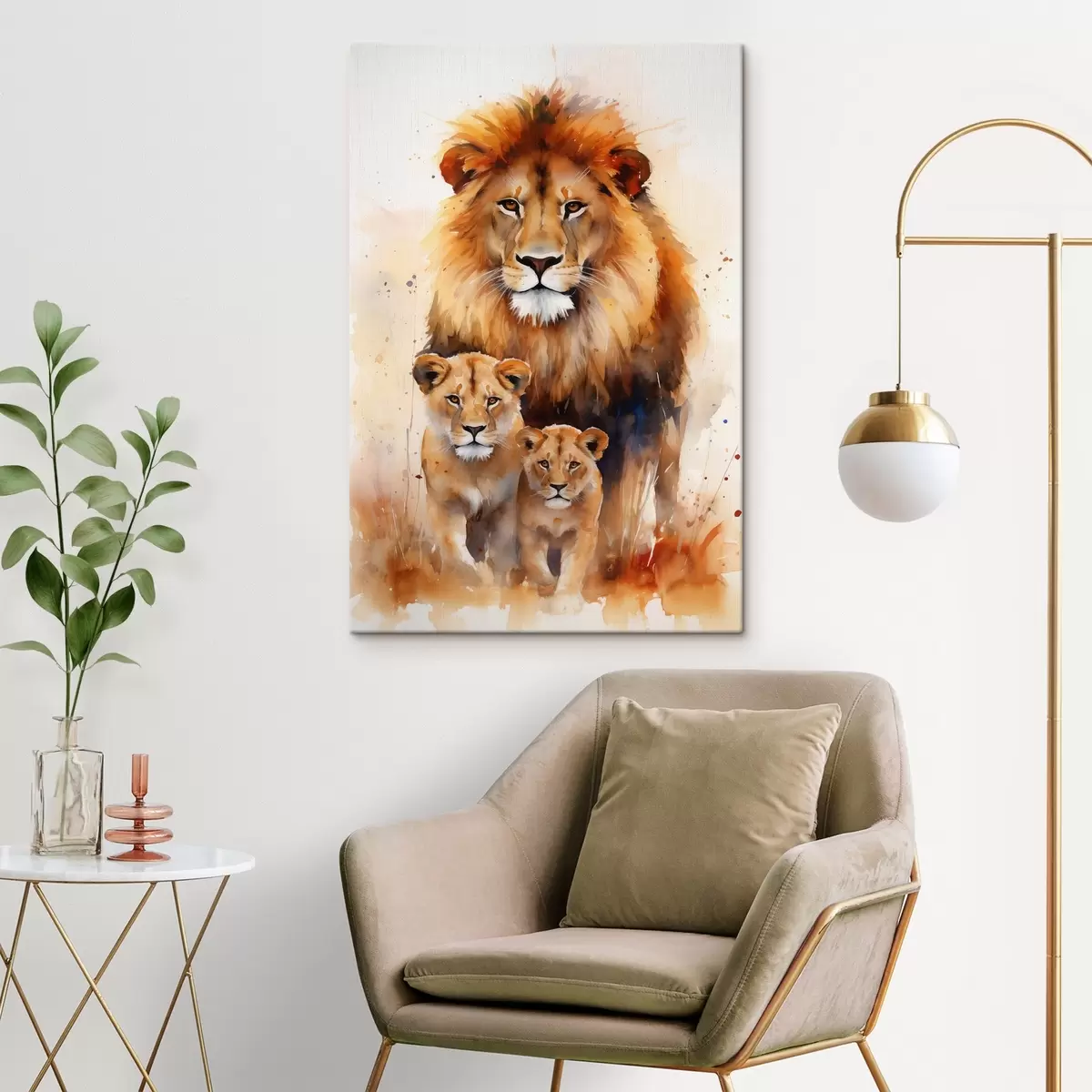  Schilderijen Een leeuwenfamilie s44555