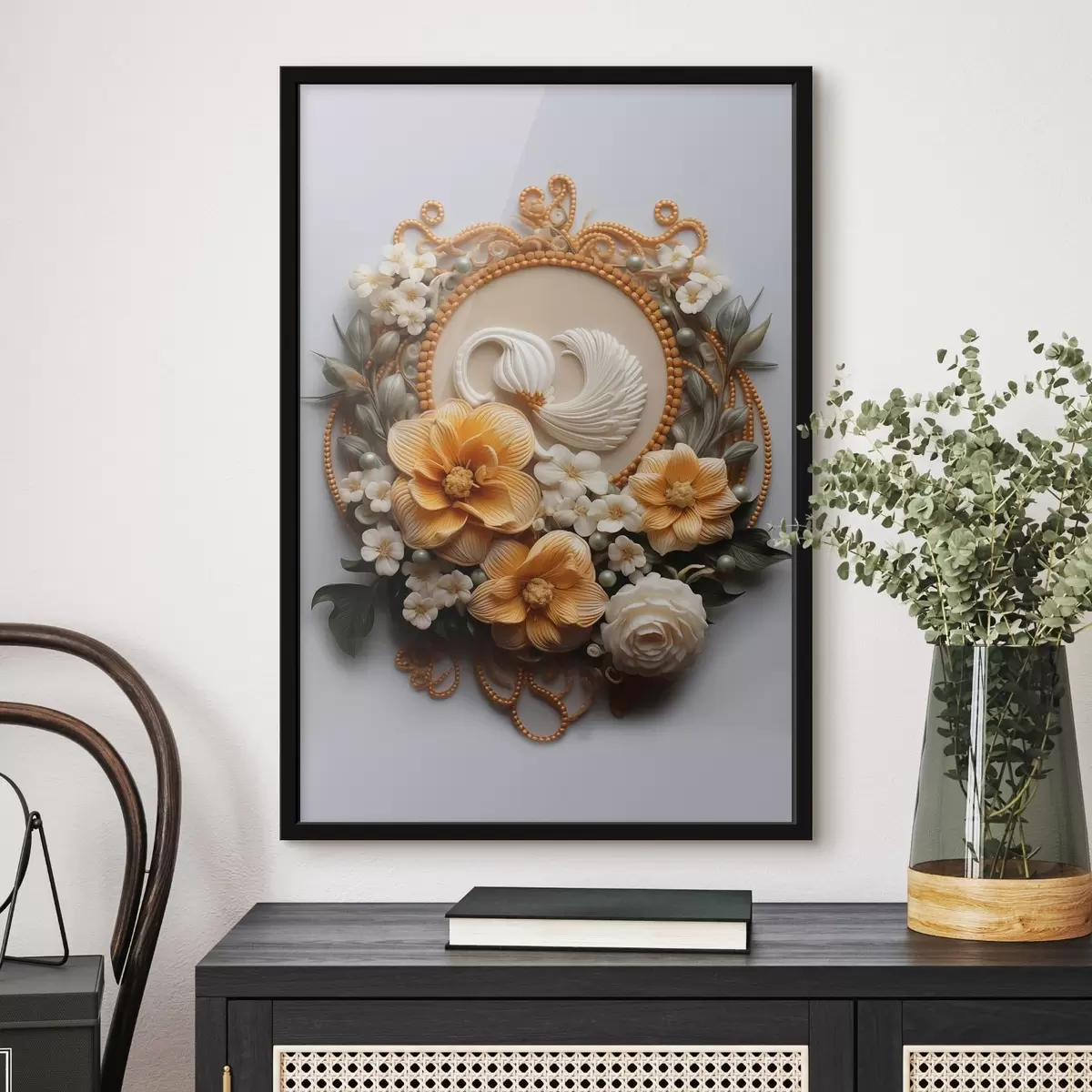 Poster Abstracte compositie van bloemen f44553