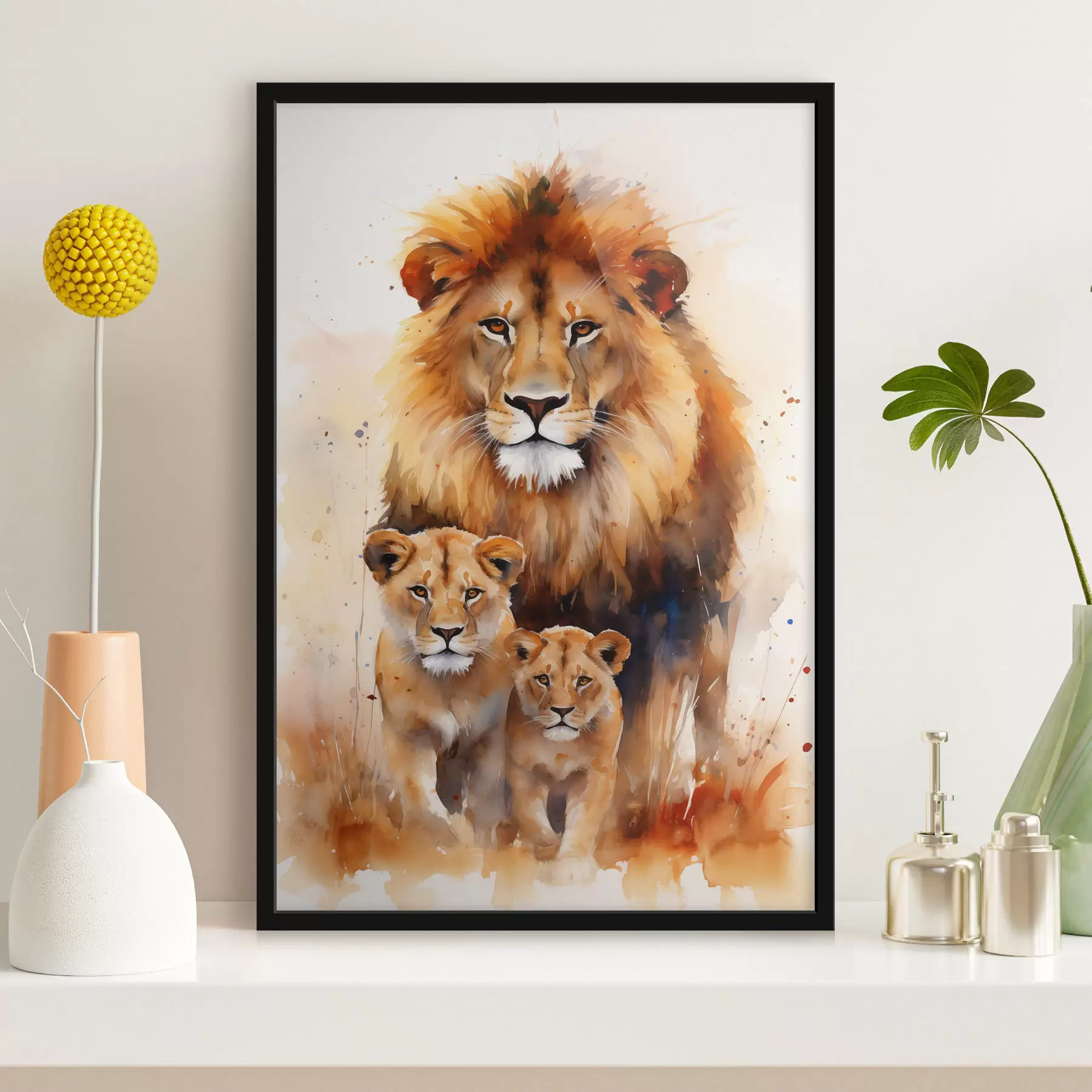 Schilderijen Een leeuwenfamilie f44555