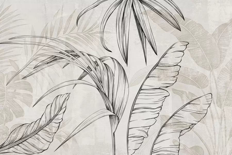 Fotobehang Bladeren op achtergrond met imitatie waas en textuur w04362