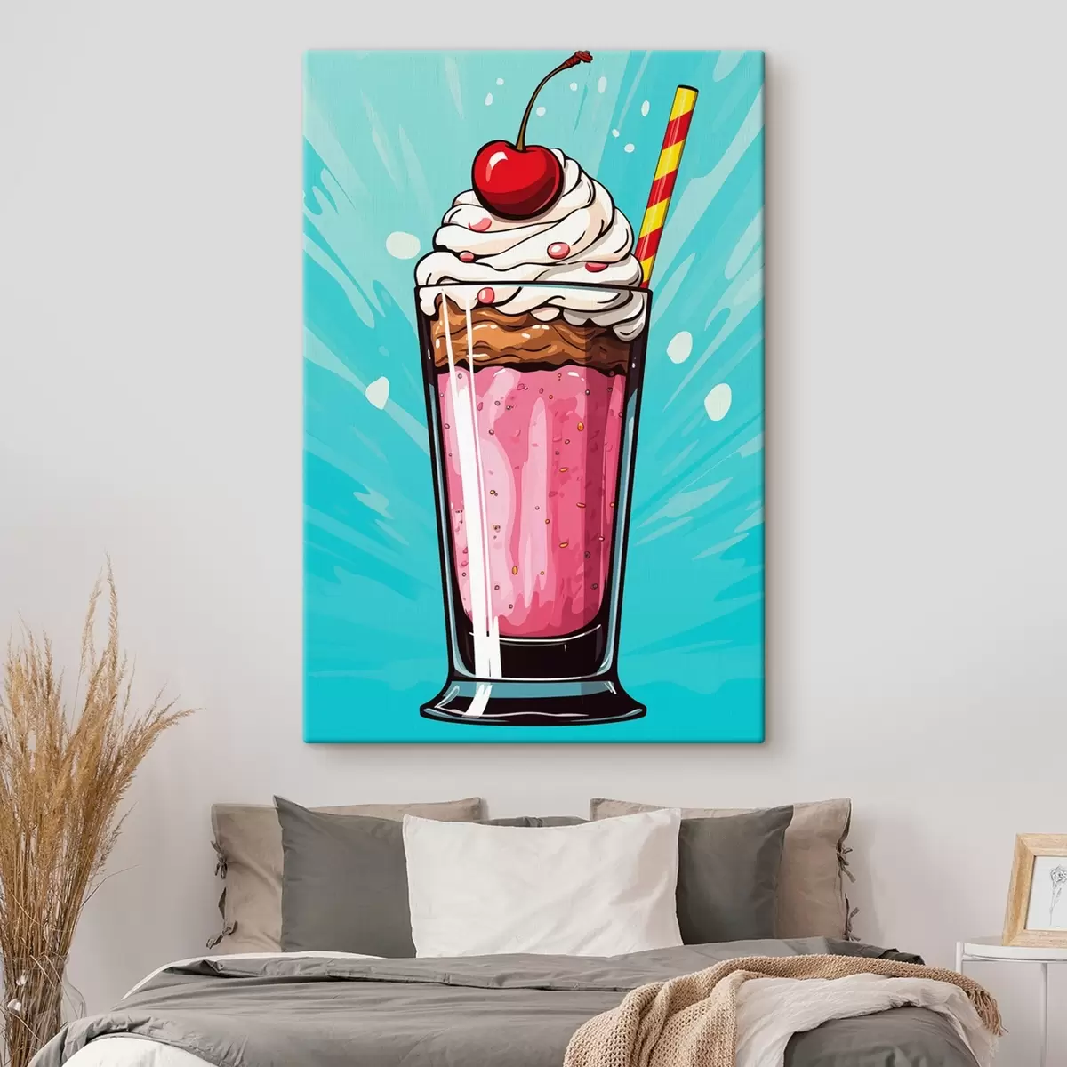  Schilderijen Aardbeienmilkshake met kersen s45273