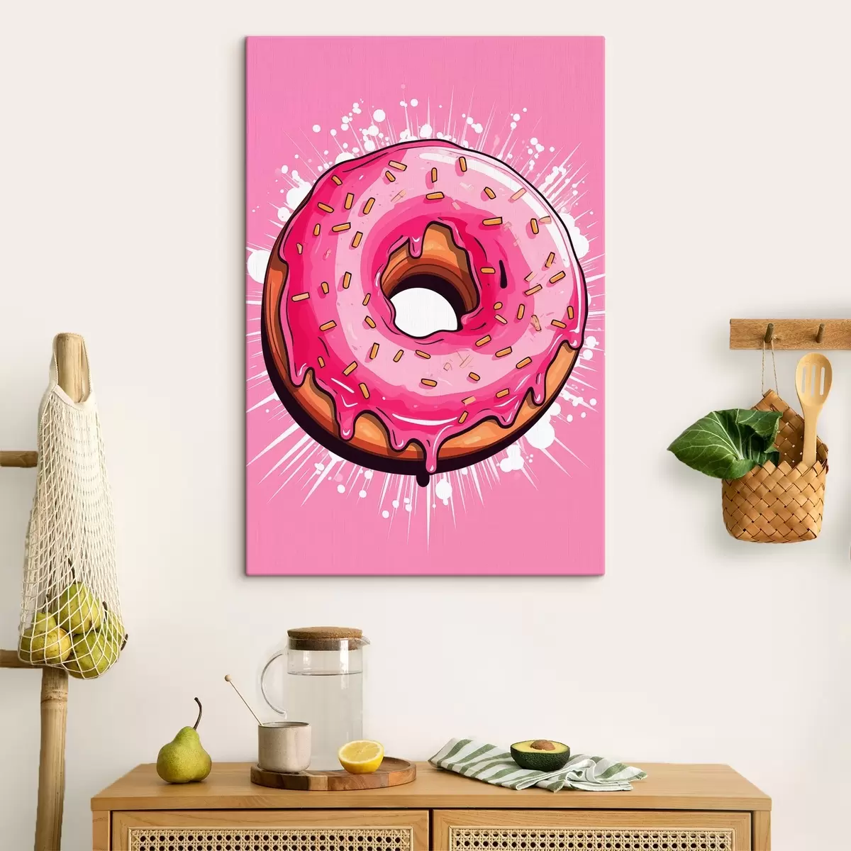  Schilderijen Donut met roze glazuur s45274