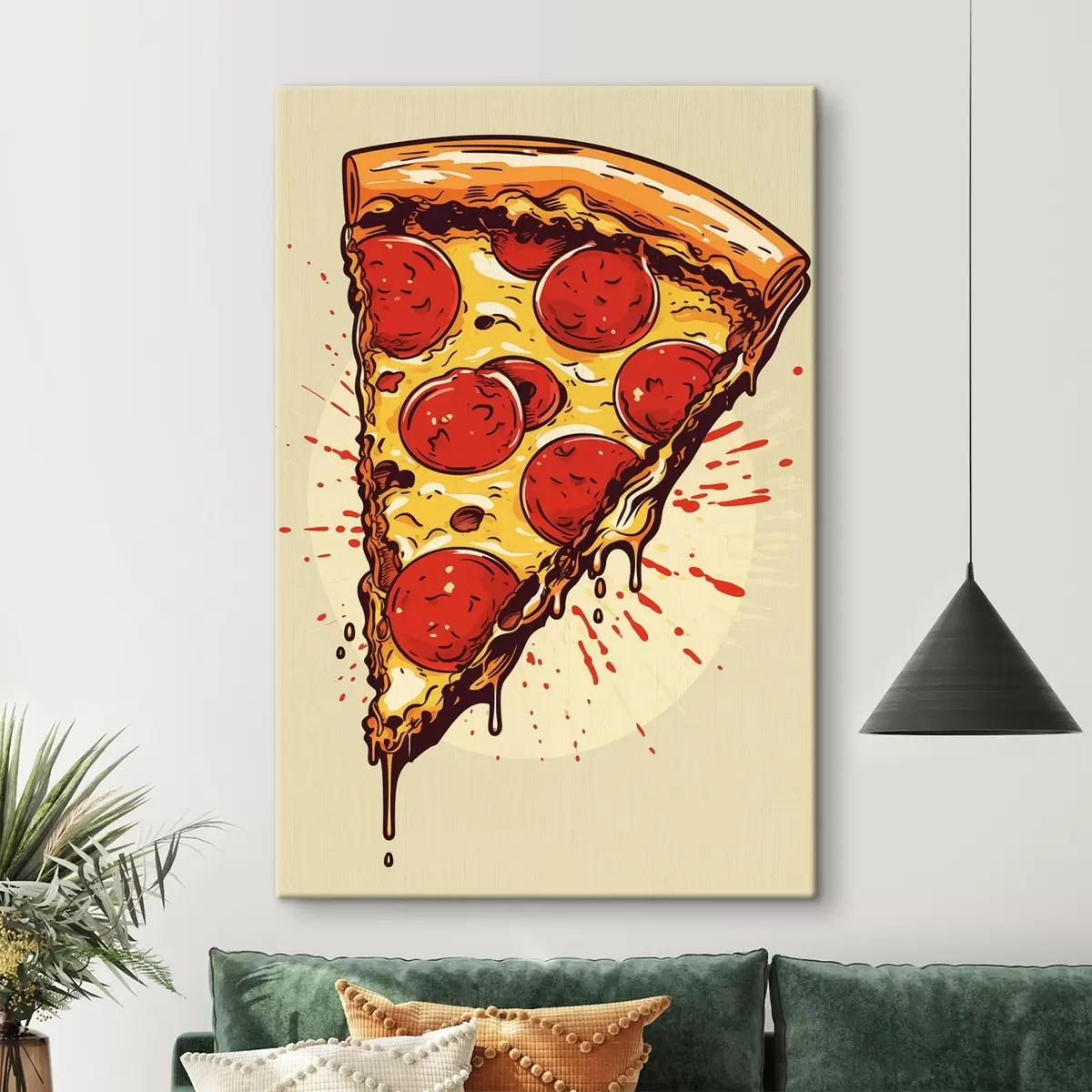  Schilderijen Stuk peperoni pizza s45275