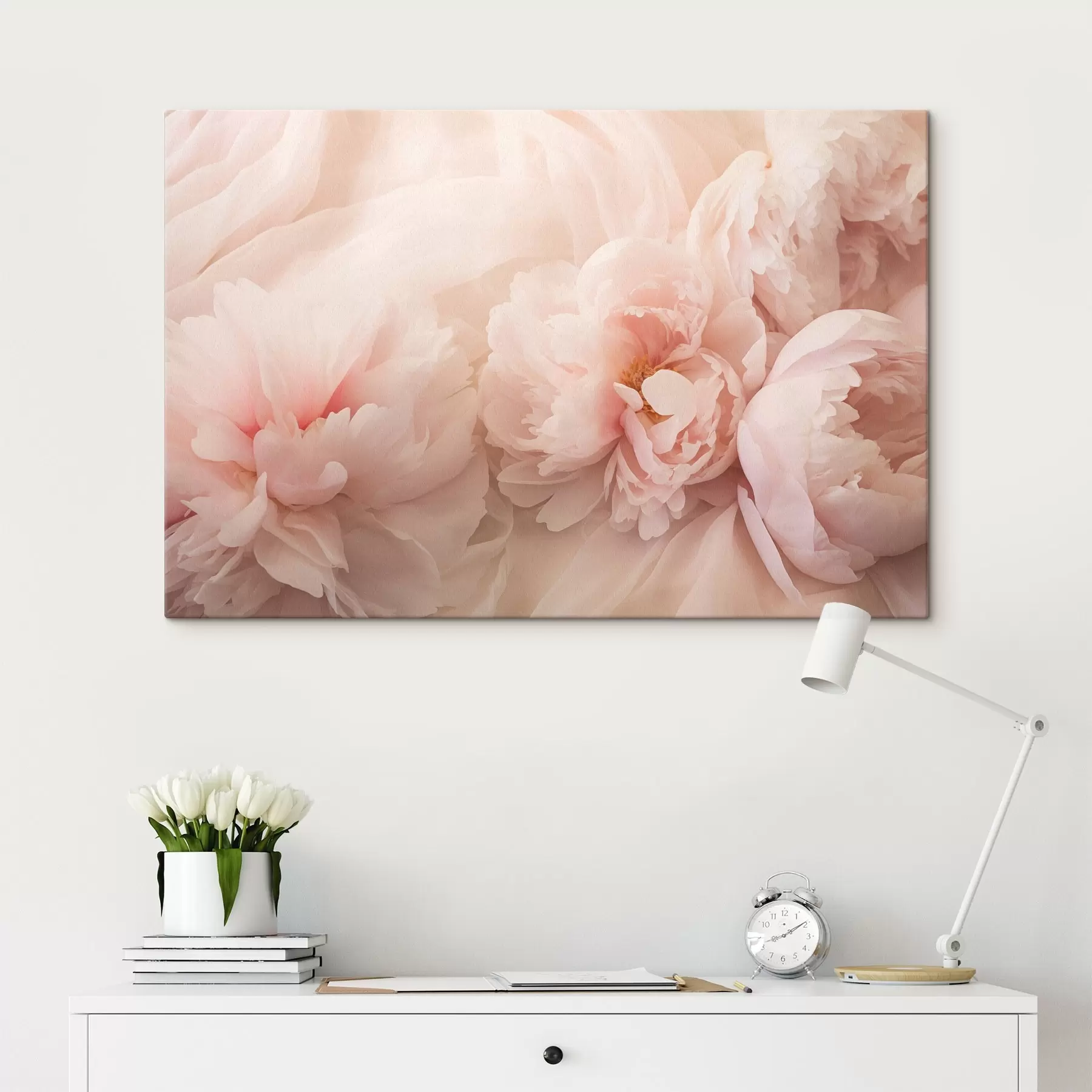  Schilderijen Pioenen in roze kleuren s45296