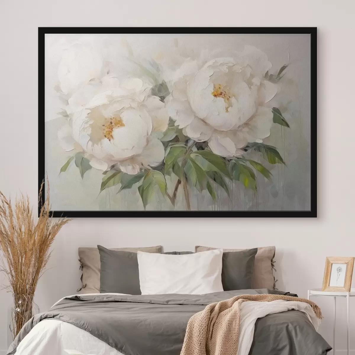 Poster Delicate witte pioenrozen f45268