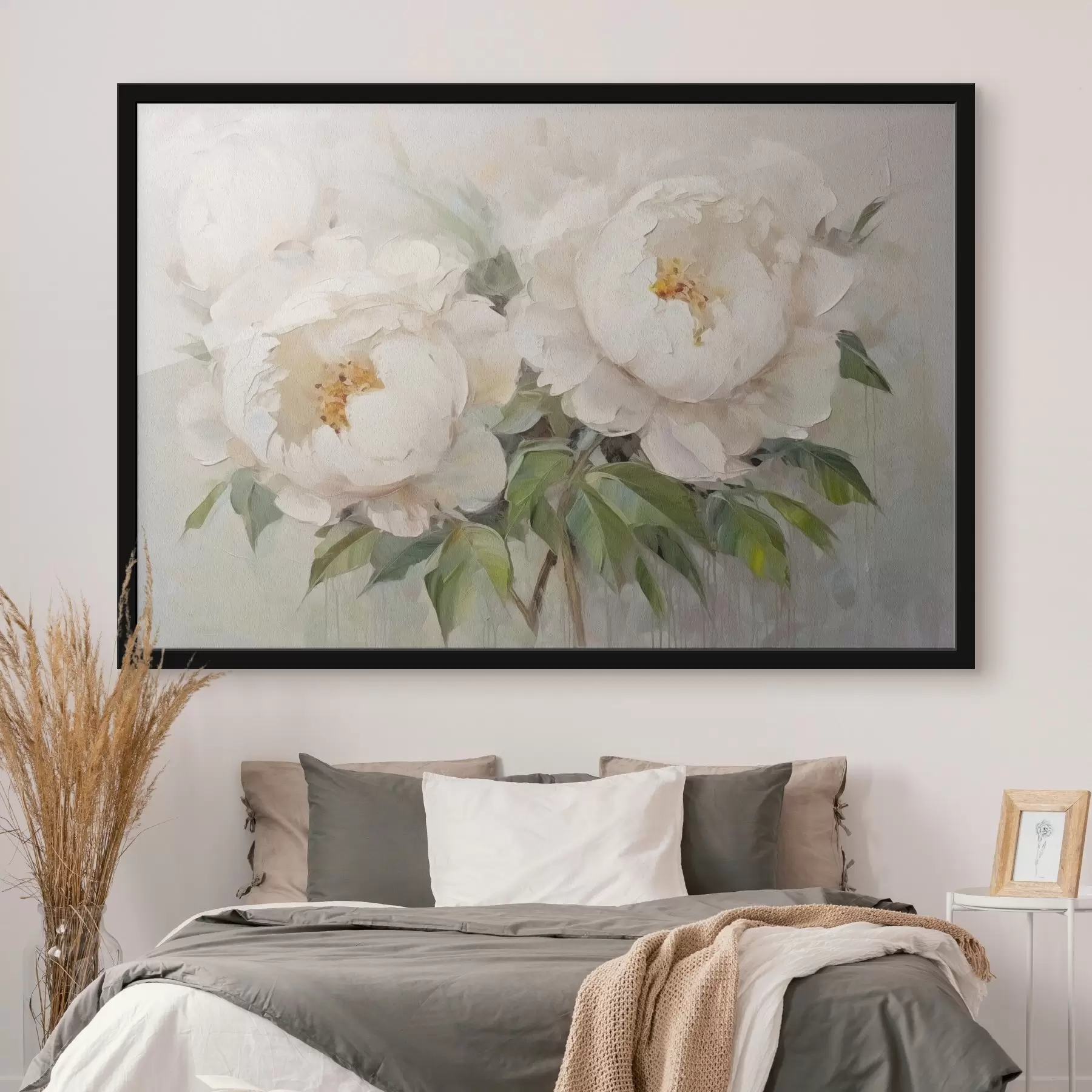 Fotobehang Delicate witte pioenrozen f45268