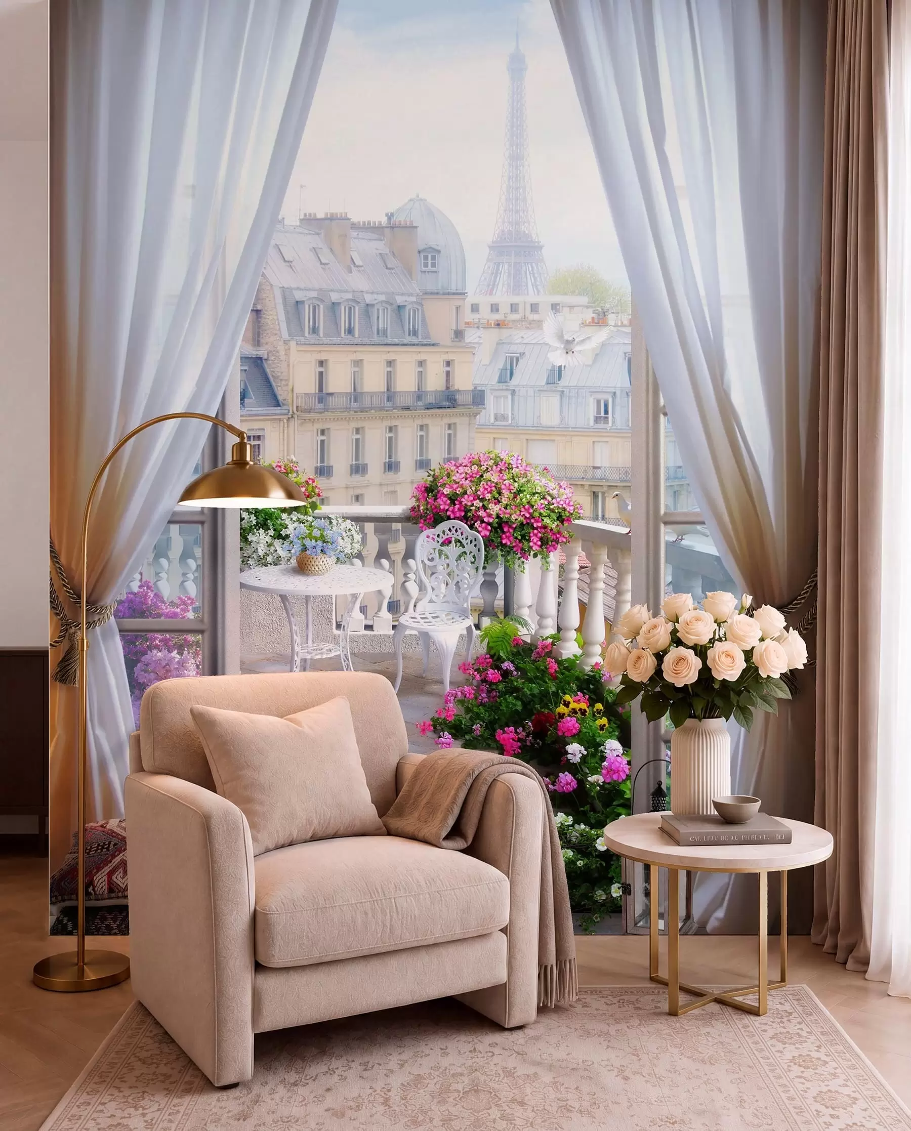 Fotobehang Parijs balkon u79425