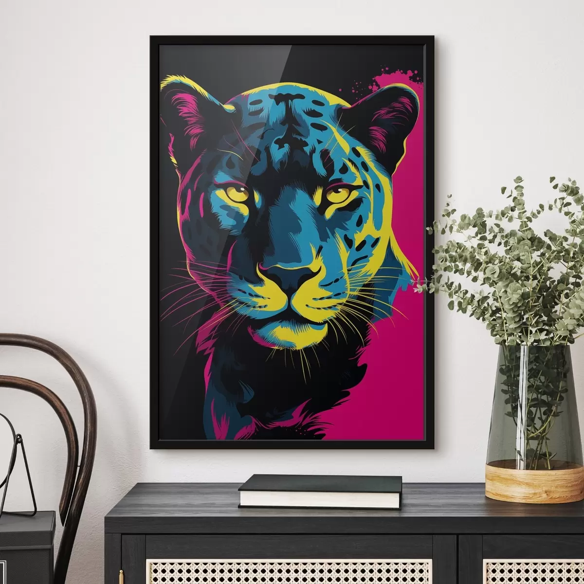 Poster Tijger in een uitbarsting van kleur f45280